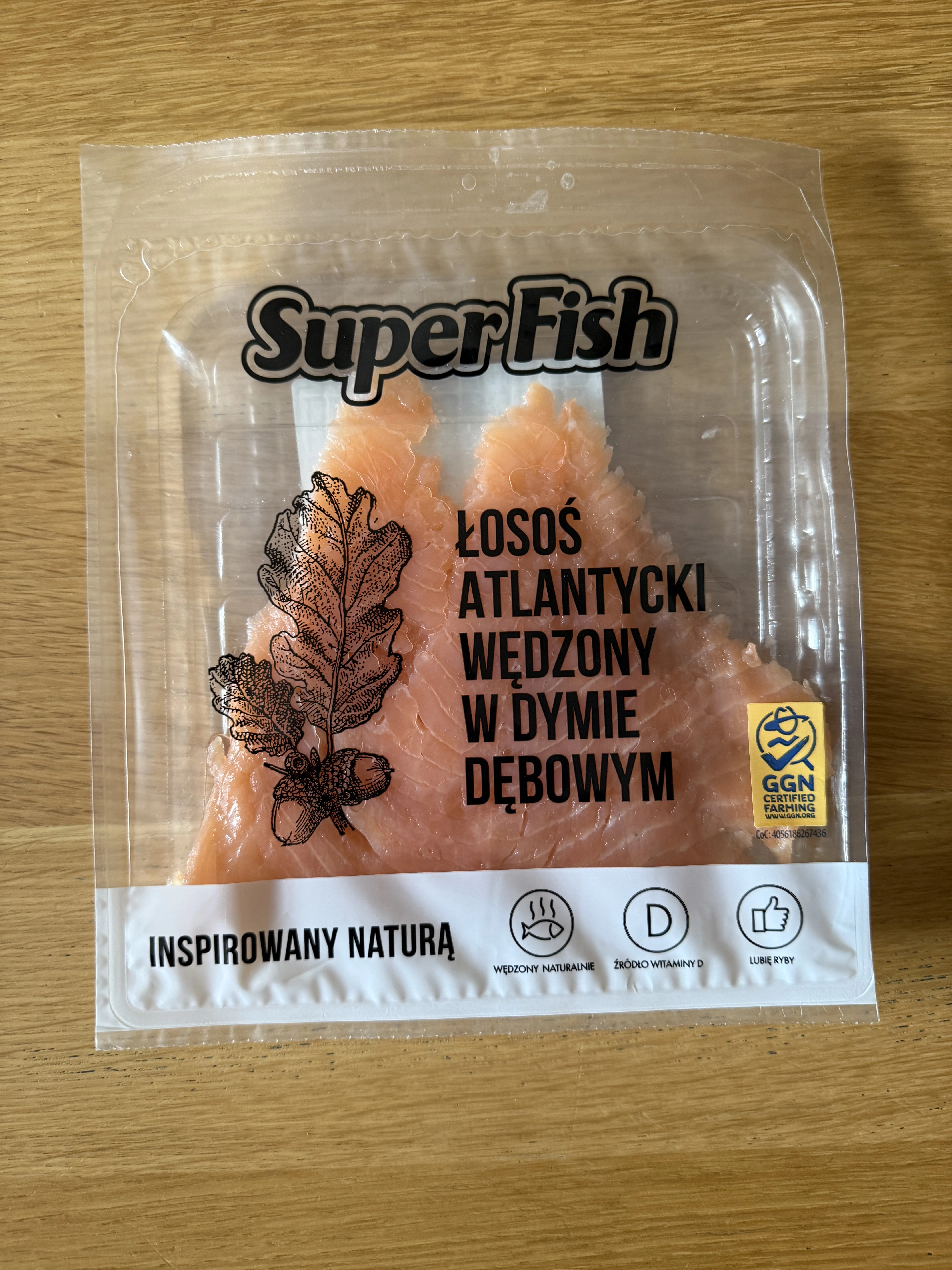 SuperFish Łosoś atlantycki wędzony w dymie dębowym | 100g