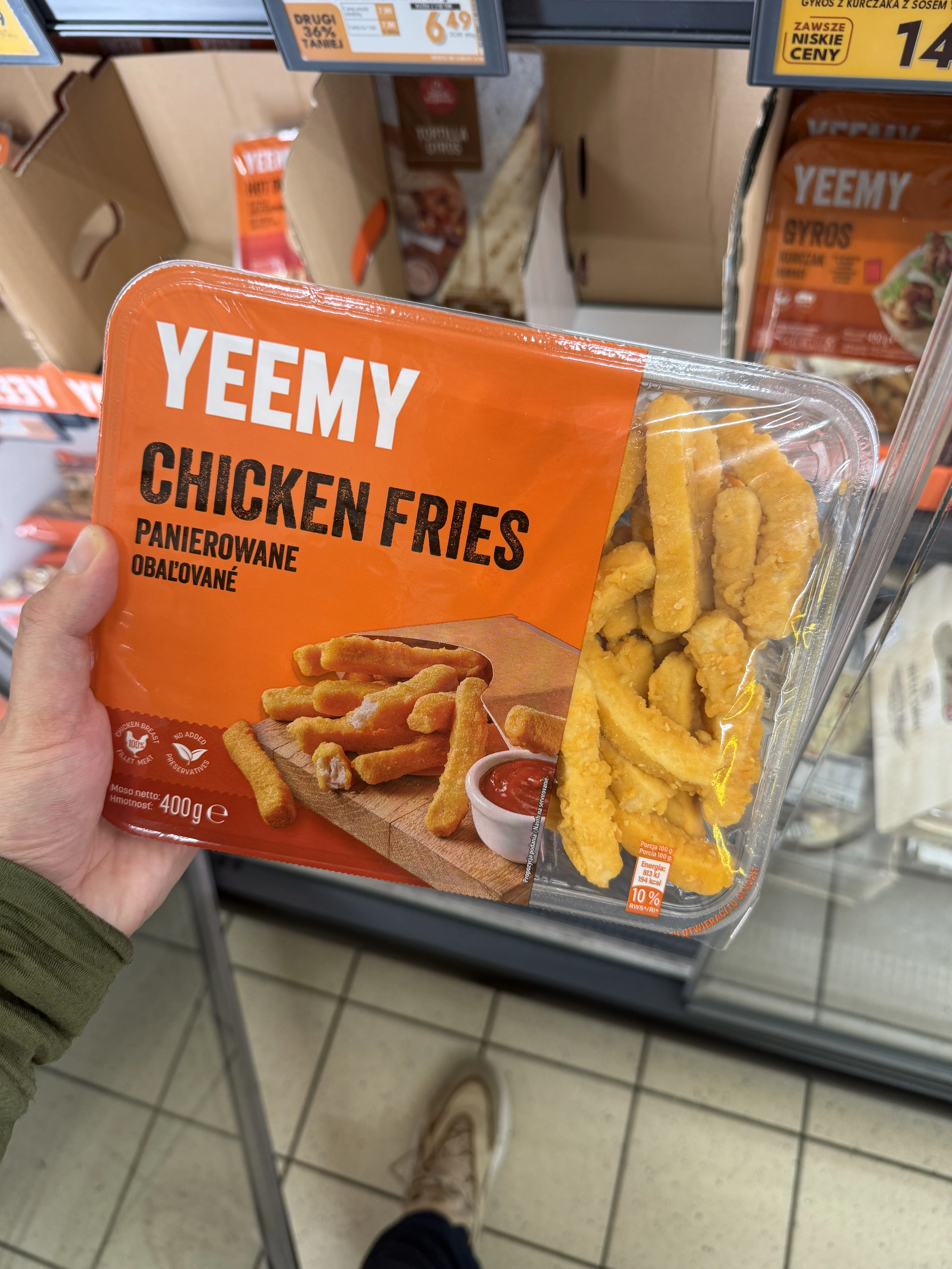 Yeemy Chicken Fries panierowane / Frytki z fileta z piersi kurczaka | 400g