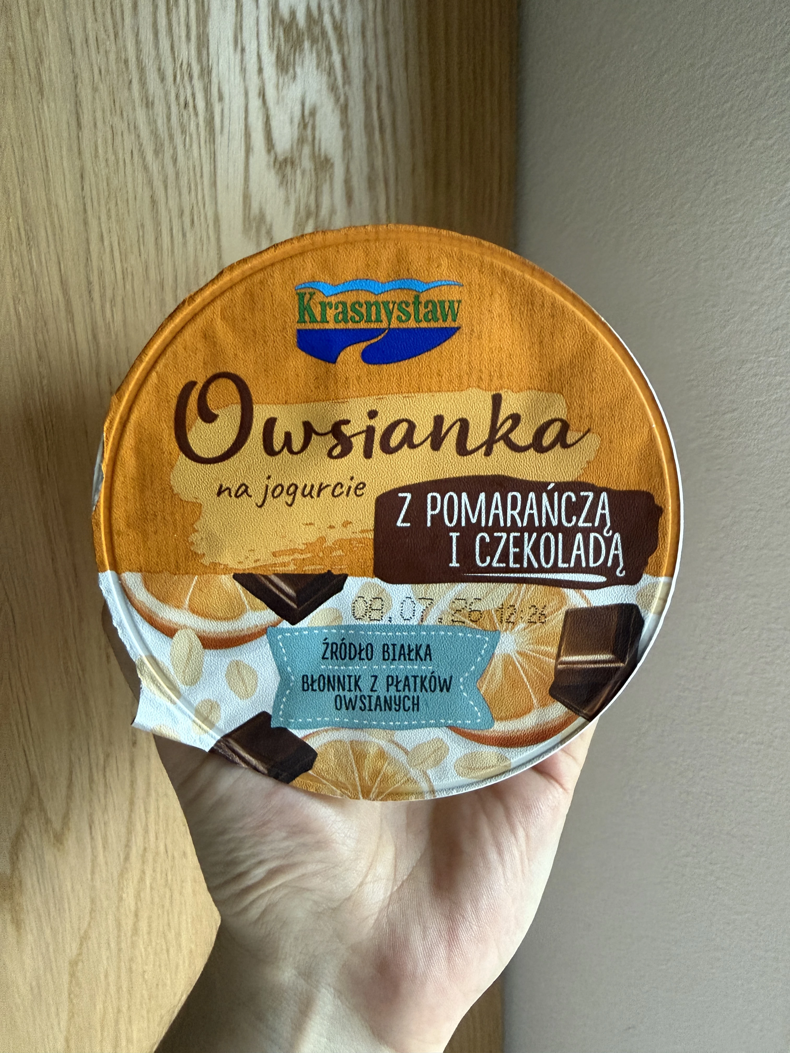 Krasnystaw Owsianka na jogurcie z pomarańczą i czekoladą | 250g