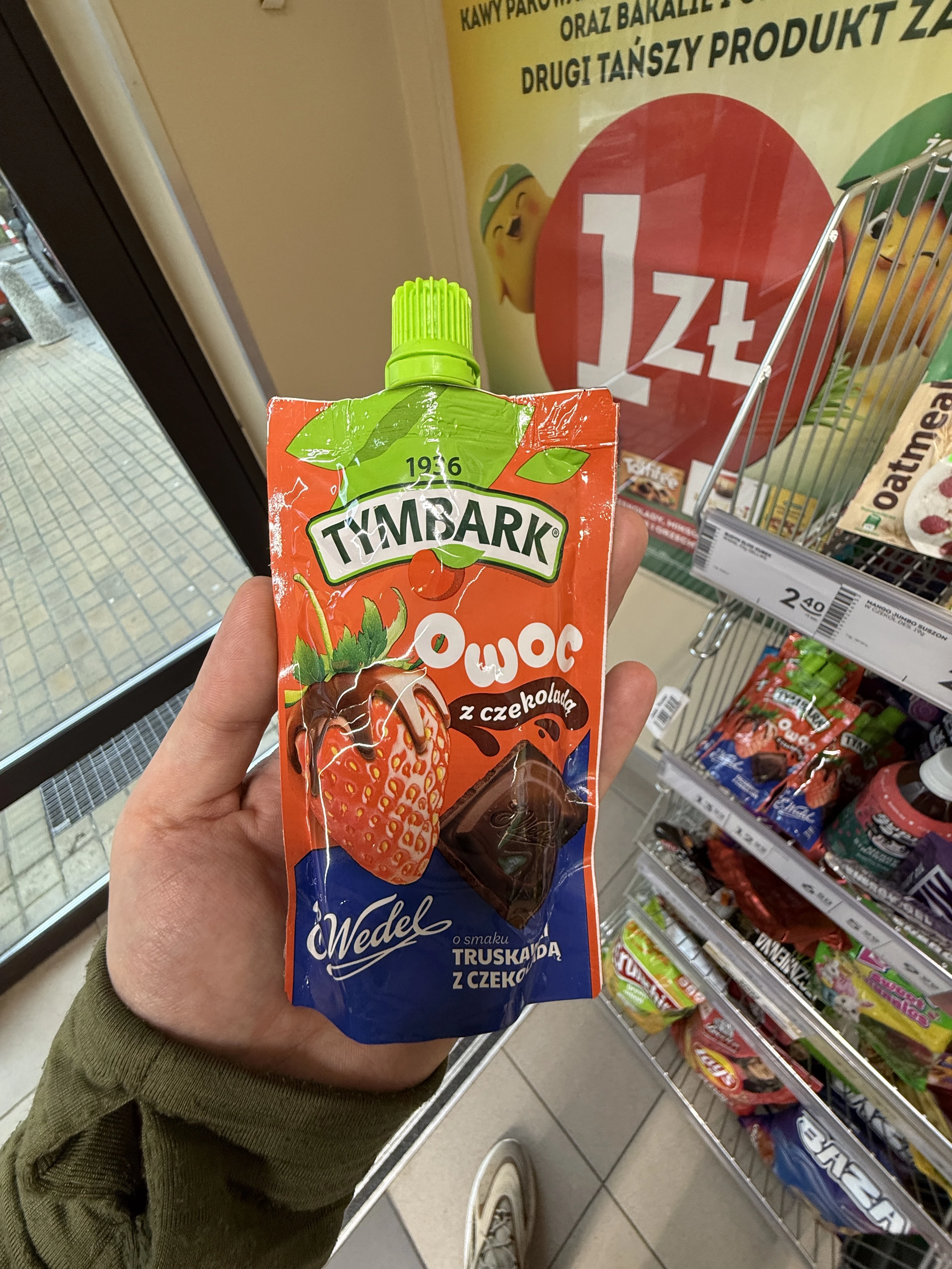 Tymbark Owoc z czekoladą Wedel truskawka | 100g