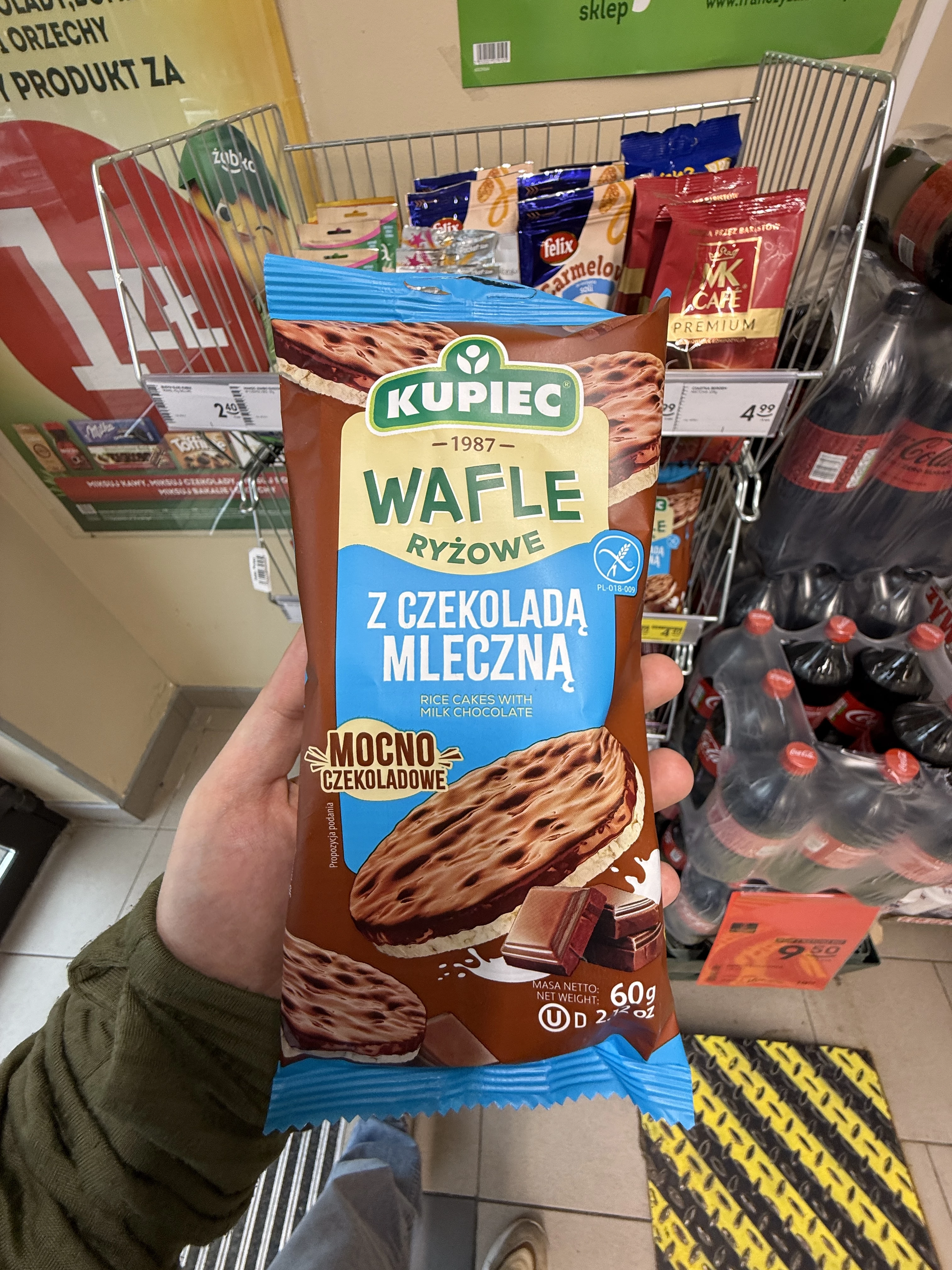 Kupiec Wafle ryżowe z belgijską czekoladą mleczną | 60g