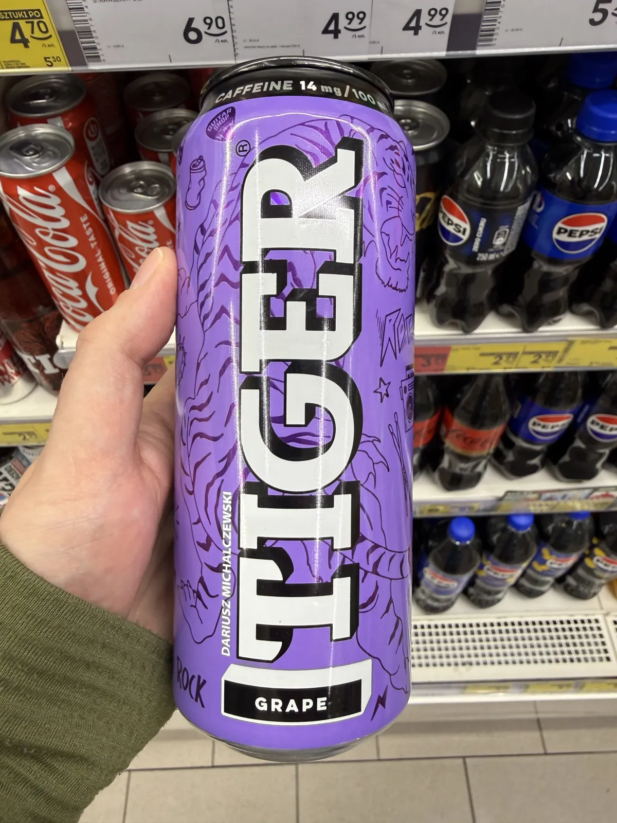 Tiger Juicy Line Grape gazowany napój owocowy o smaku winogrona | 500ml