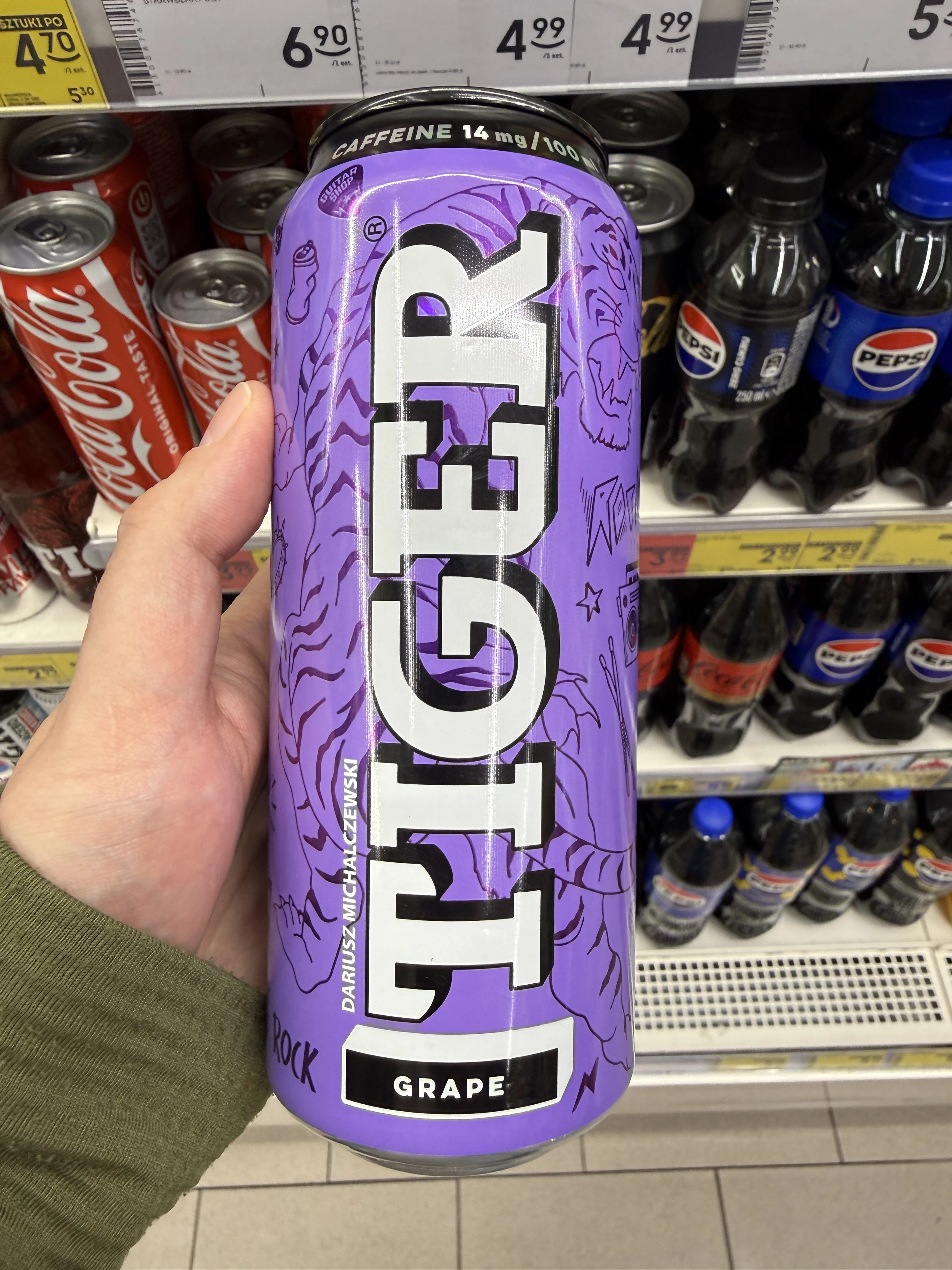 Tiger Juicy Line Grape gazowany napój owocowy o smaku winogrona | 500ml