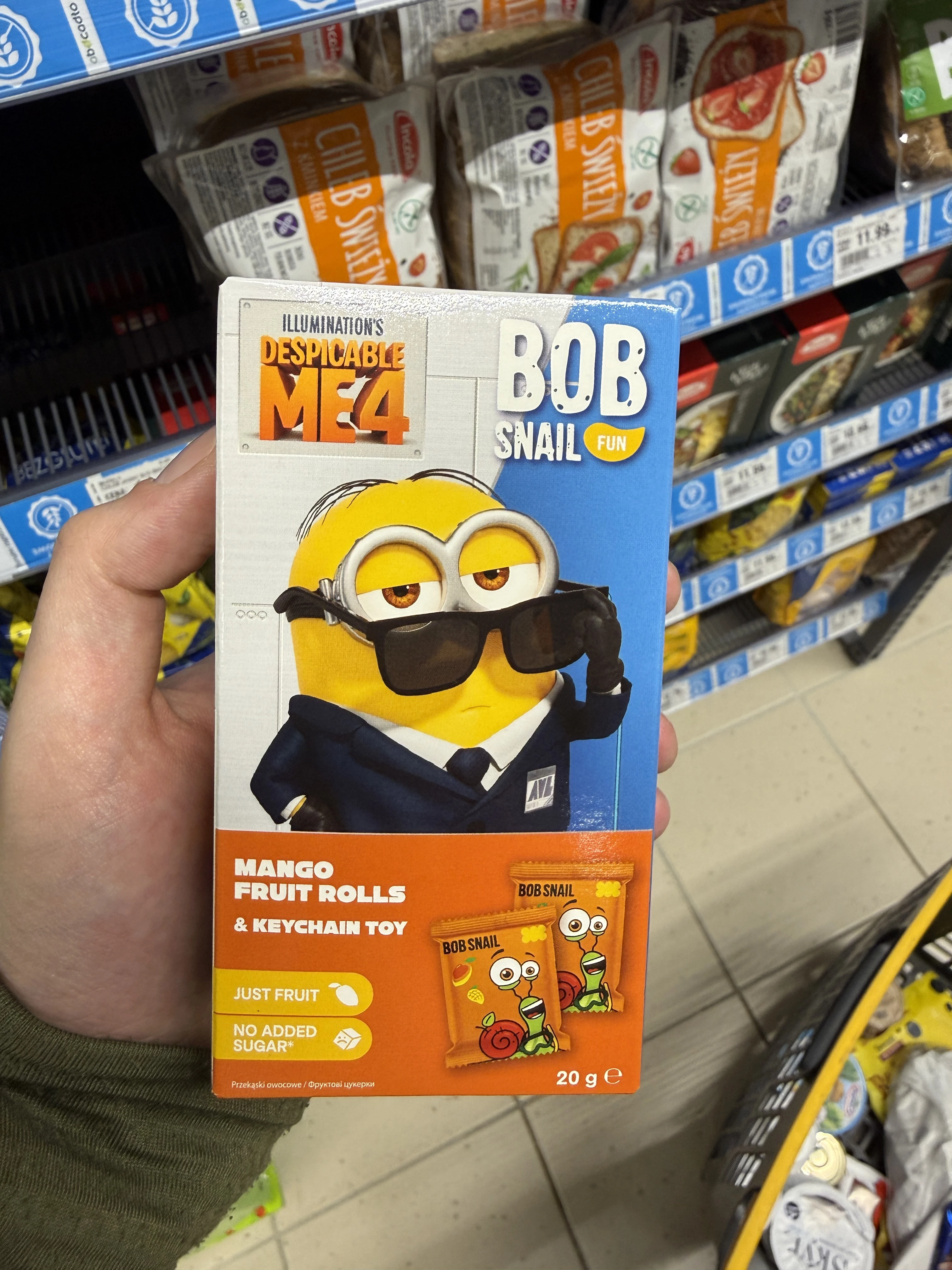Bob Snail Eat & Fun przekąska mango z breloczkiem Minions | 20g