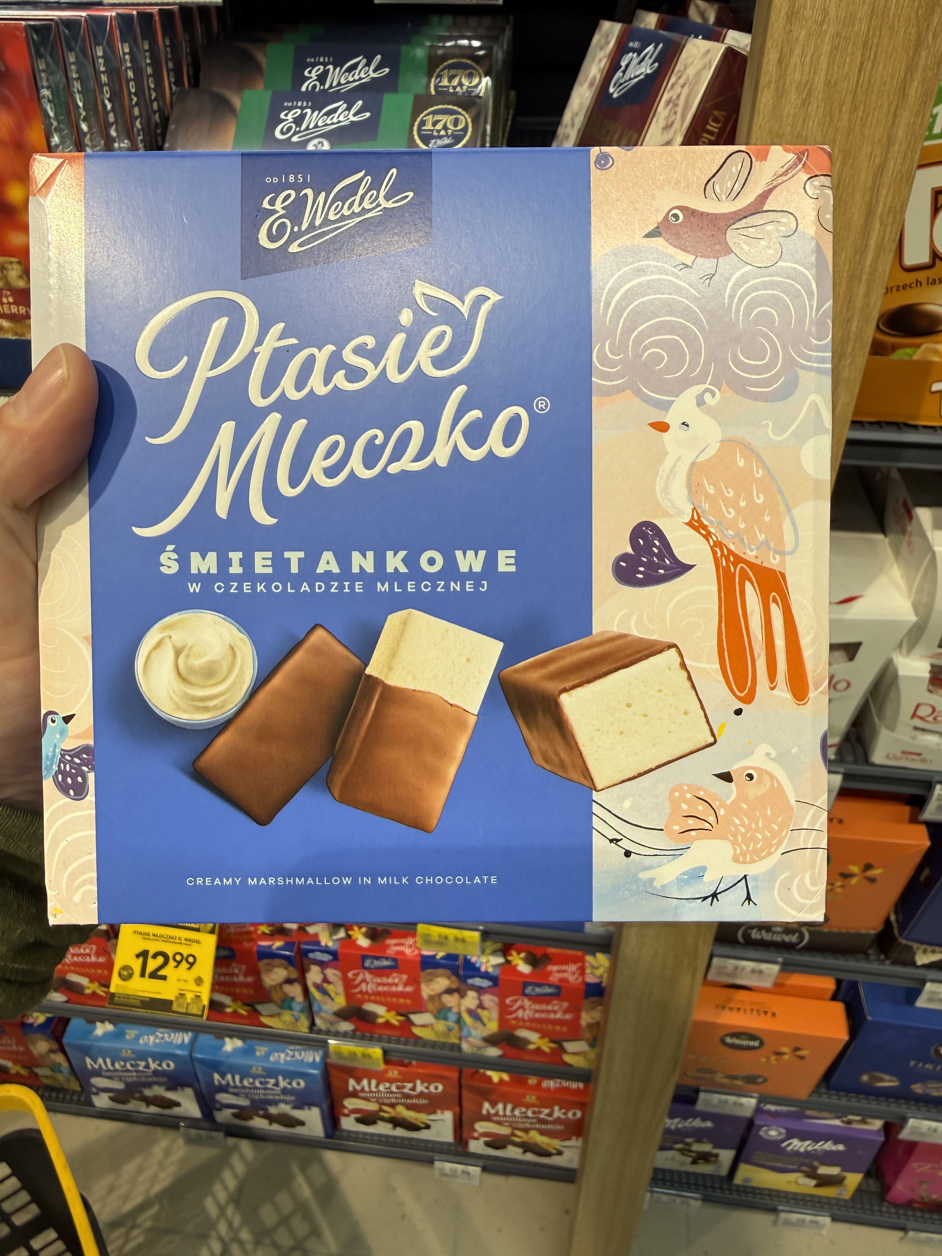 E. Wedel Ptasie mleczko śmietankowe w czekoladzie mlecznej | 340g
