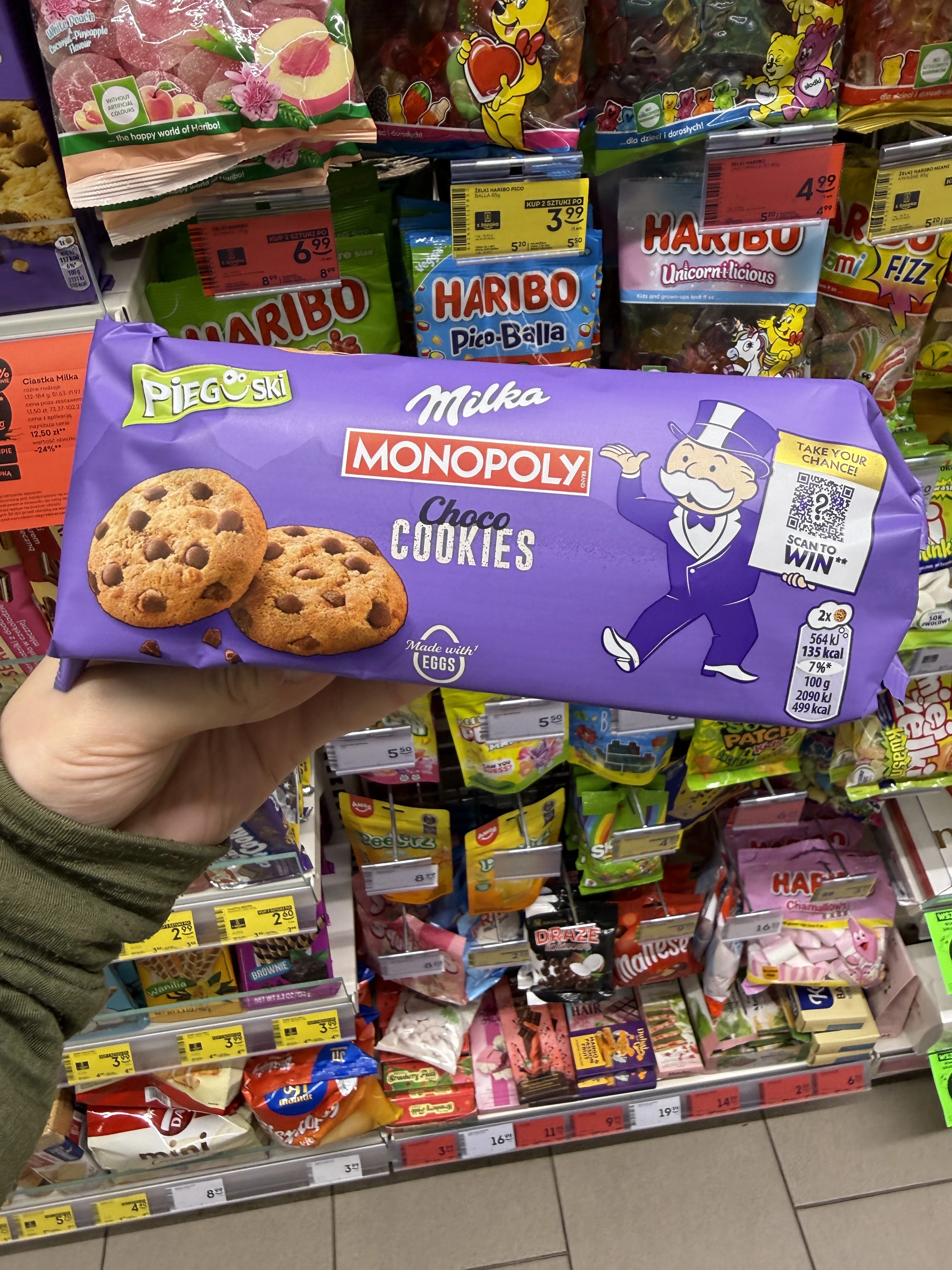 Milka Pieguski Choco Cookies Ciasteczka z kawałkami czekolady mlecznej | 135g