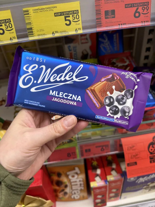 E. Wedel Czekolada mleczna jagodowa | 100g