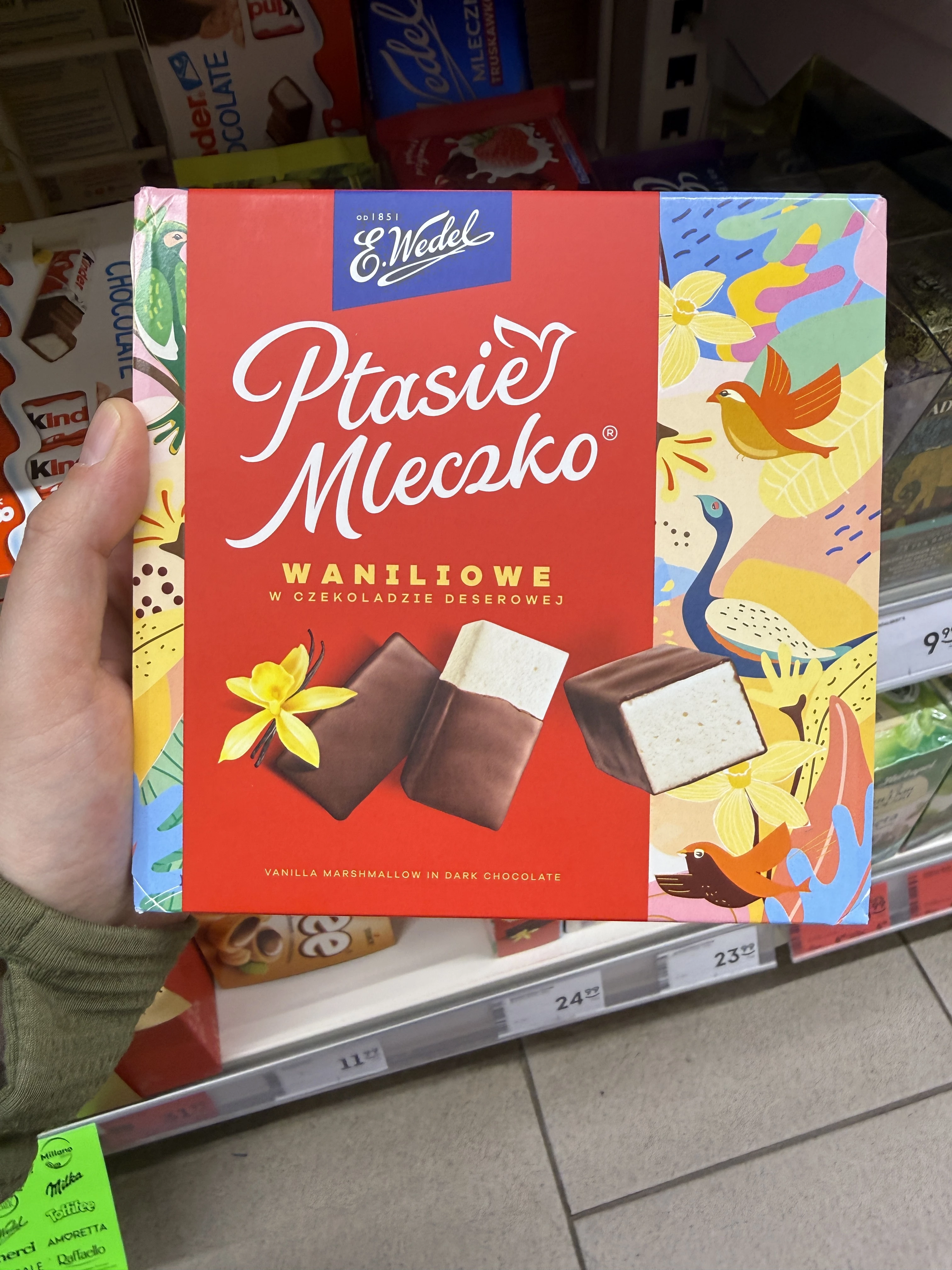 E. Wedel Ptasie Mleczko waniliowe w czekoladzie deserowej |  340g