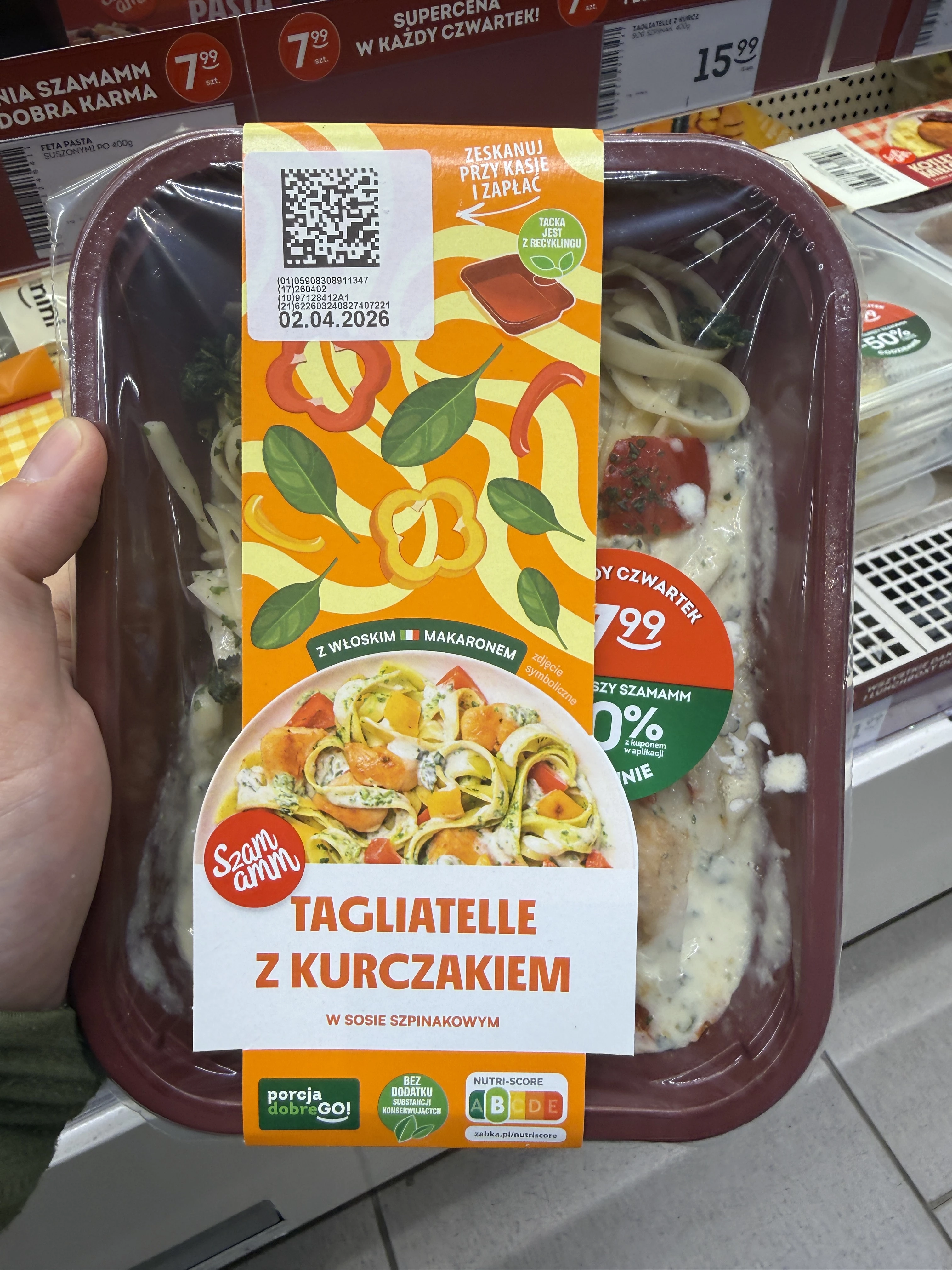 Szamamm Tagliatelle z kurczakiem w sosie szpinakowym | 400g