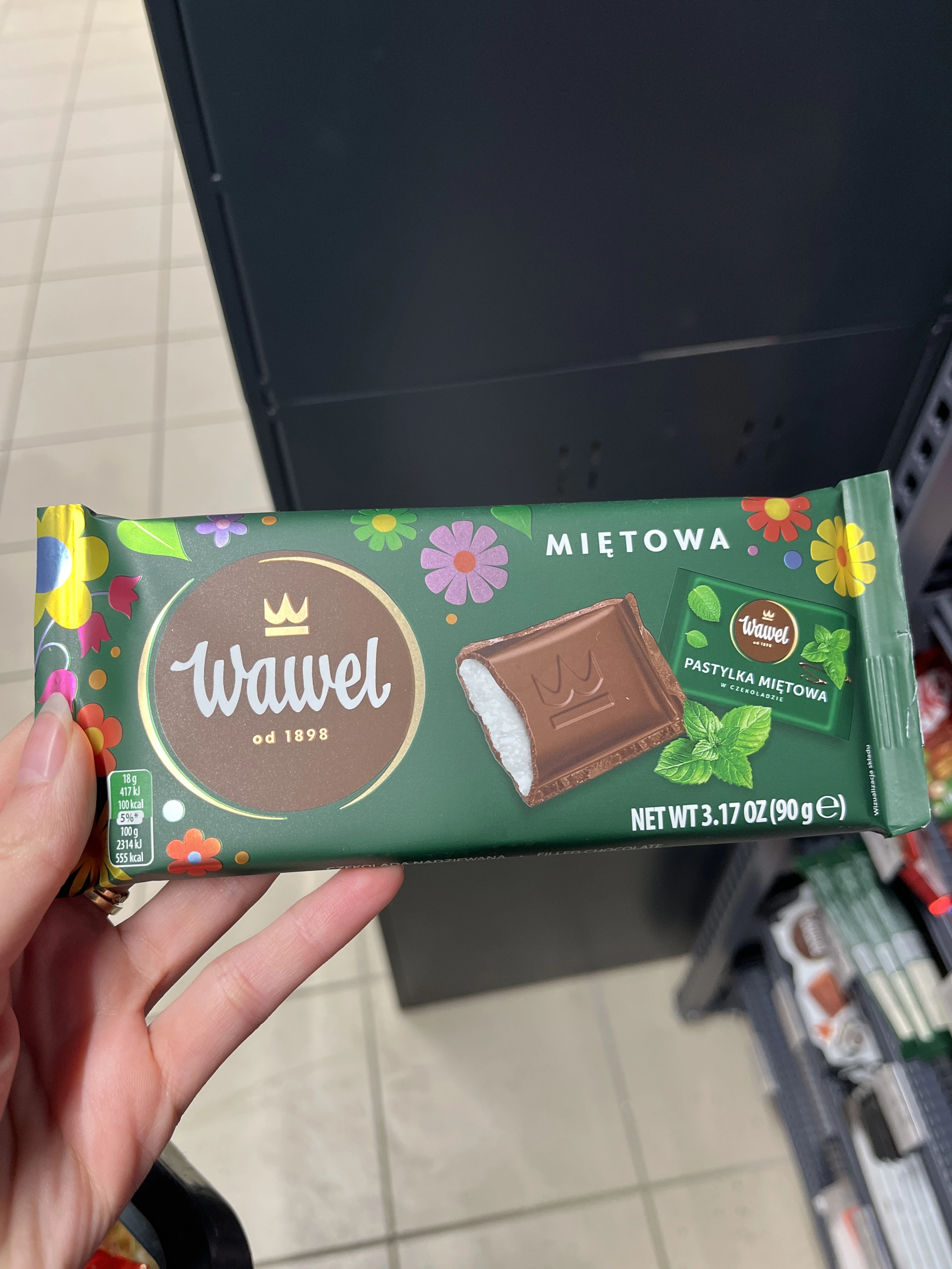 Wawel Czekolada nadziewana Miętowa | 90g