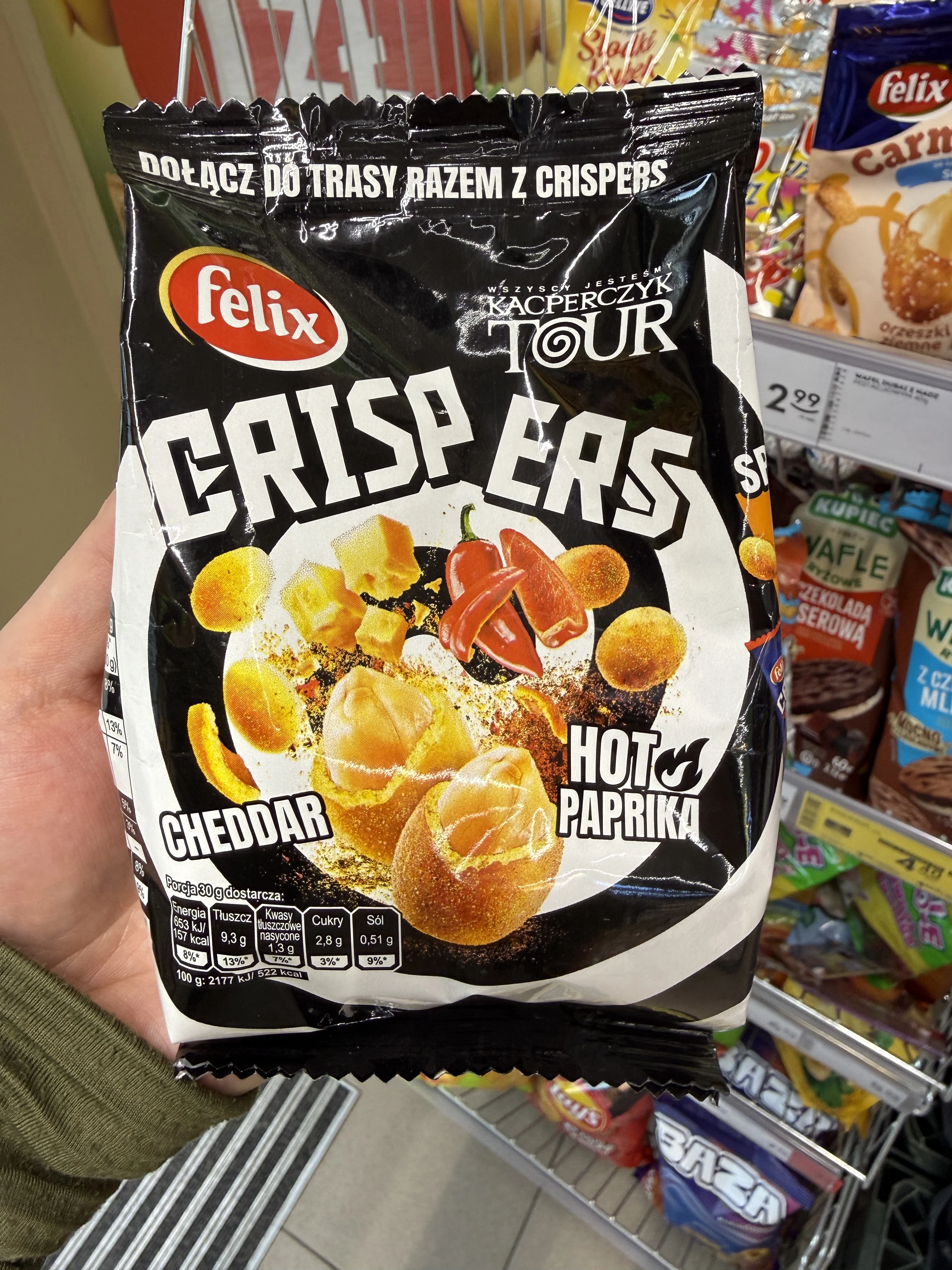Felix Crispers Cheddar & Hot Paprika (edycja limitowana Kacperczyk Tour) | 125g