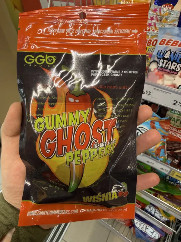 GGB Candies Gummy Ghost Pepper żelki o smaku wiśniowym (Gummy Ghost Pepper Cherry / Insane Heat) | 50g