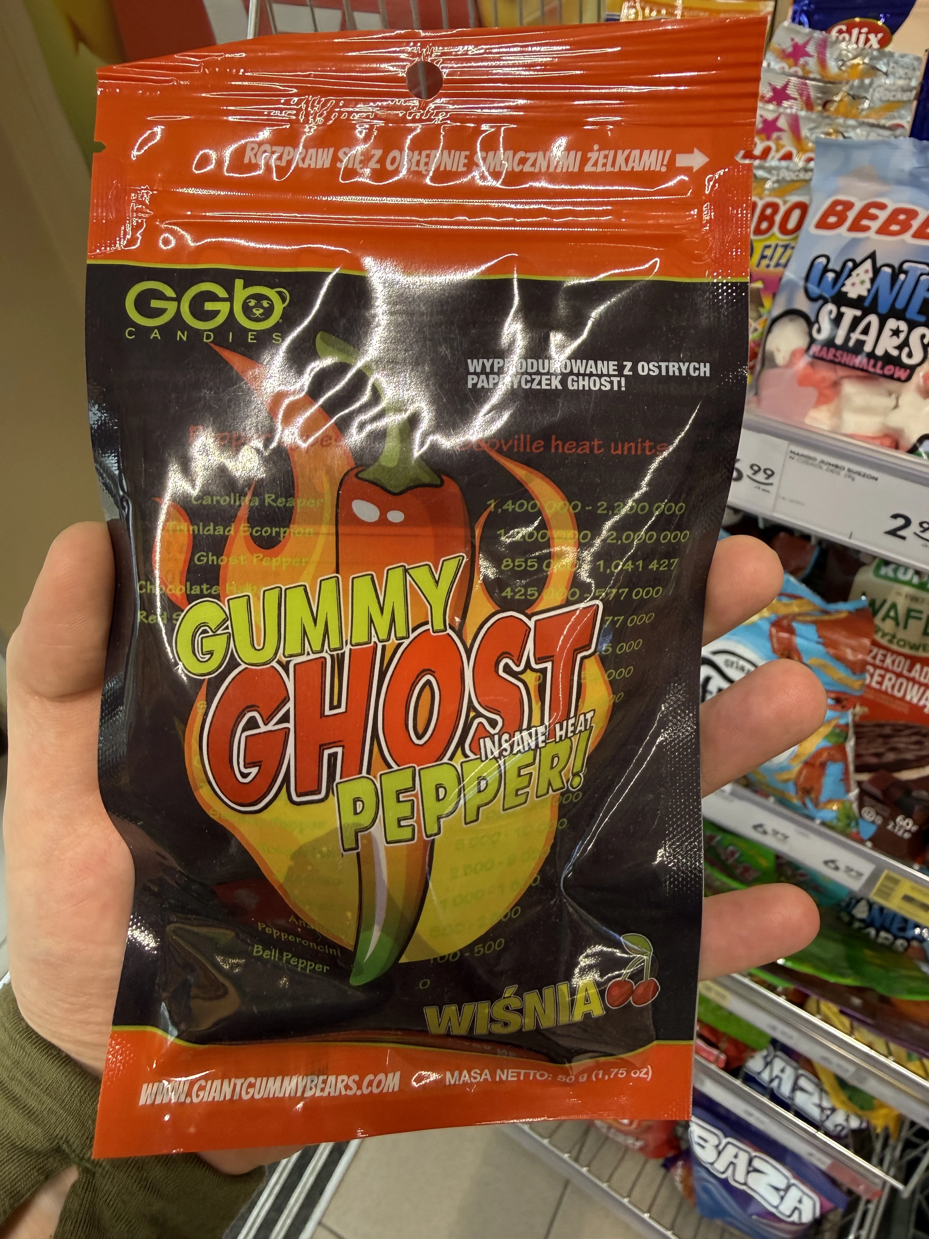GGB Candies Gummy Ghost Pepper żelki o smaku wiśniowym (Gummy Ghost Pepper Cherry / Insane Heat) | 50 g
