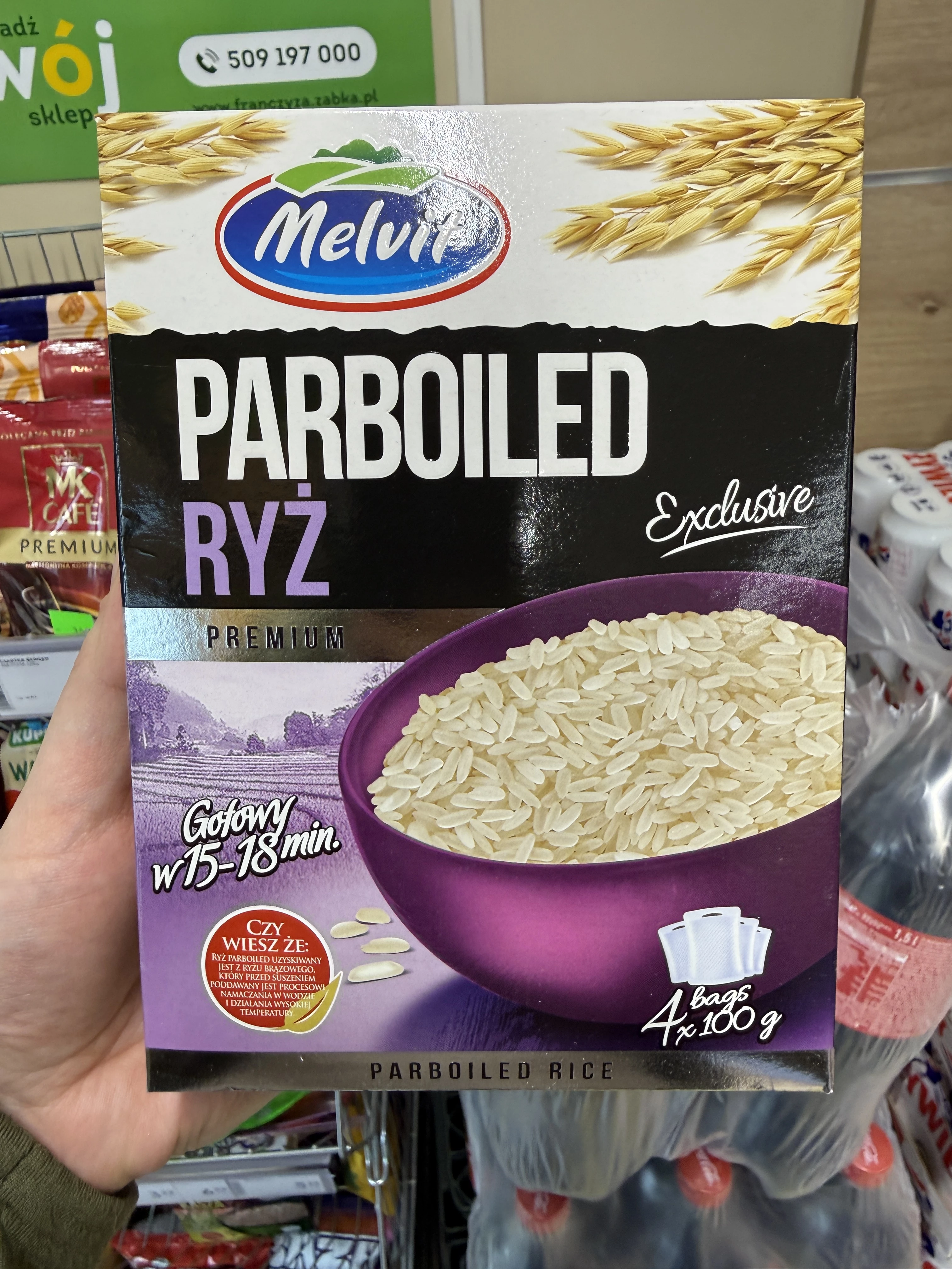 Melvit Ryż parboiled Premium | 4x100g