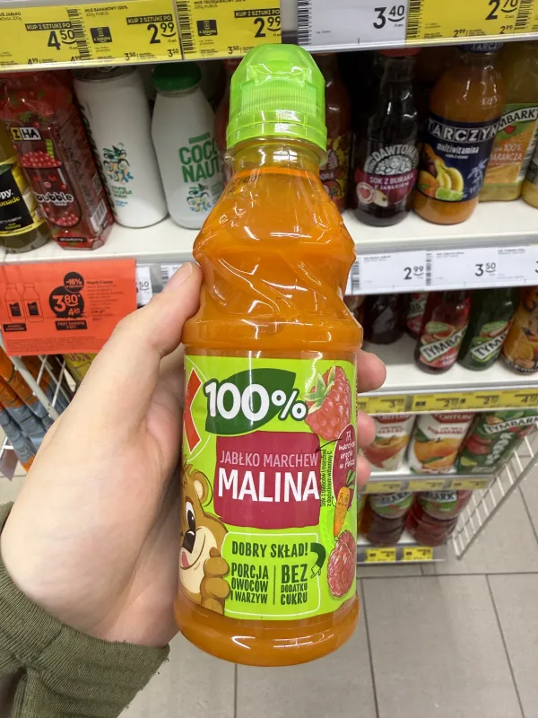 Kubuś 100% Sok malina marchew jabłko | 300ml