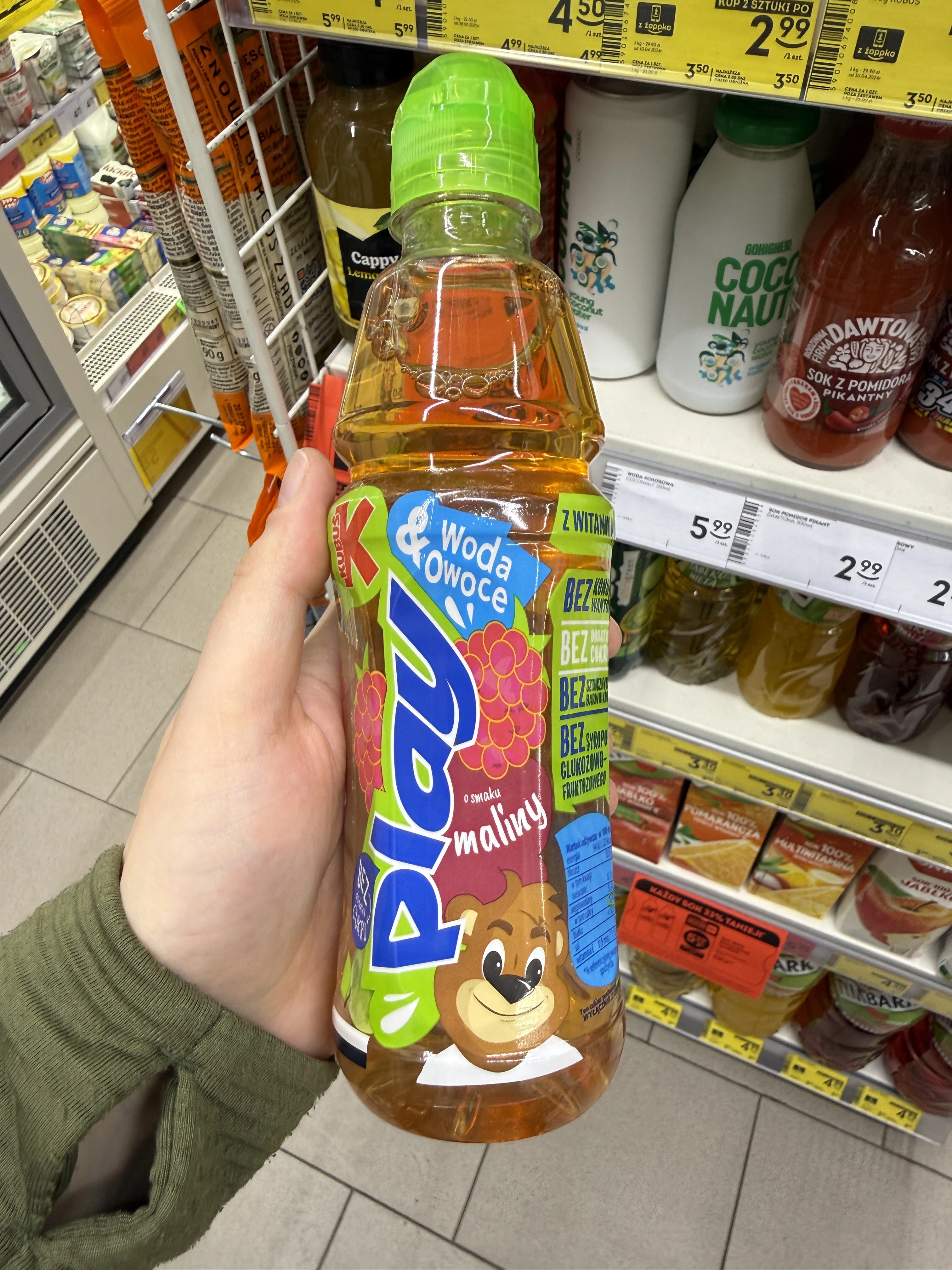 Kubuś Play Woda & Owoce Napój owocowy o smaku maliny | 400ml