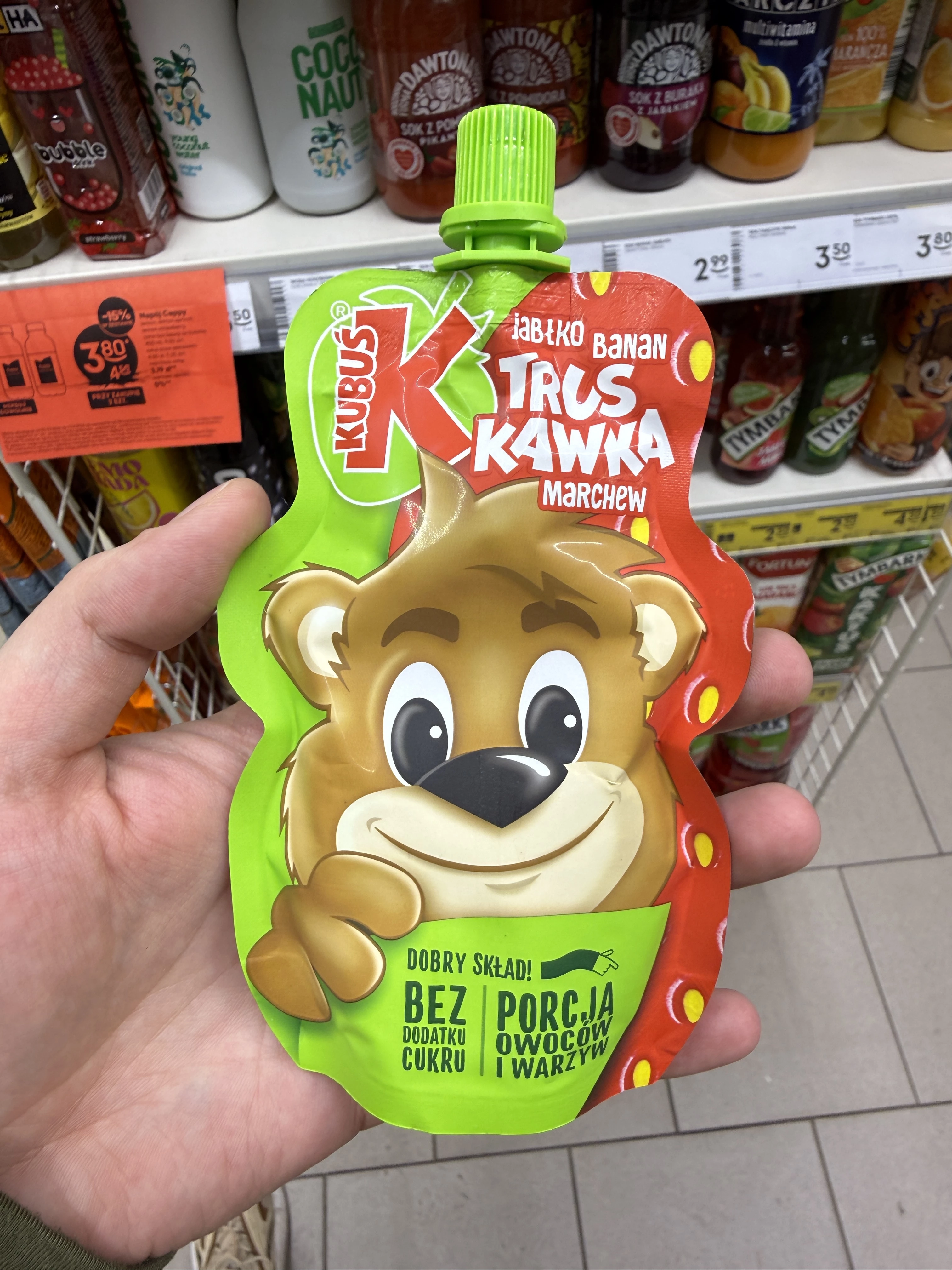 Kubuś Mus 100% truskawka jabłko banan marchew | 100g