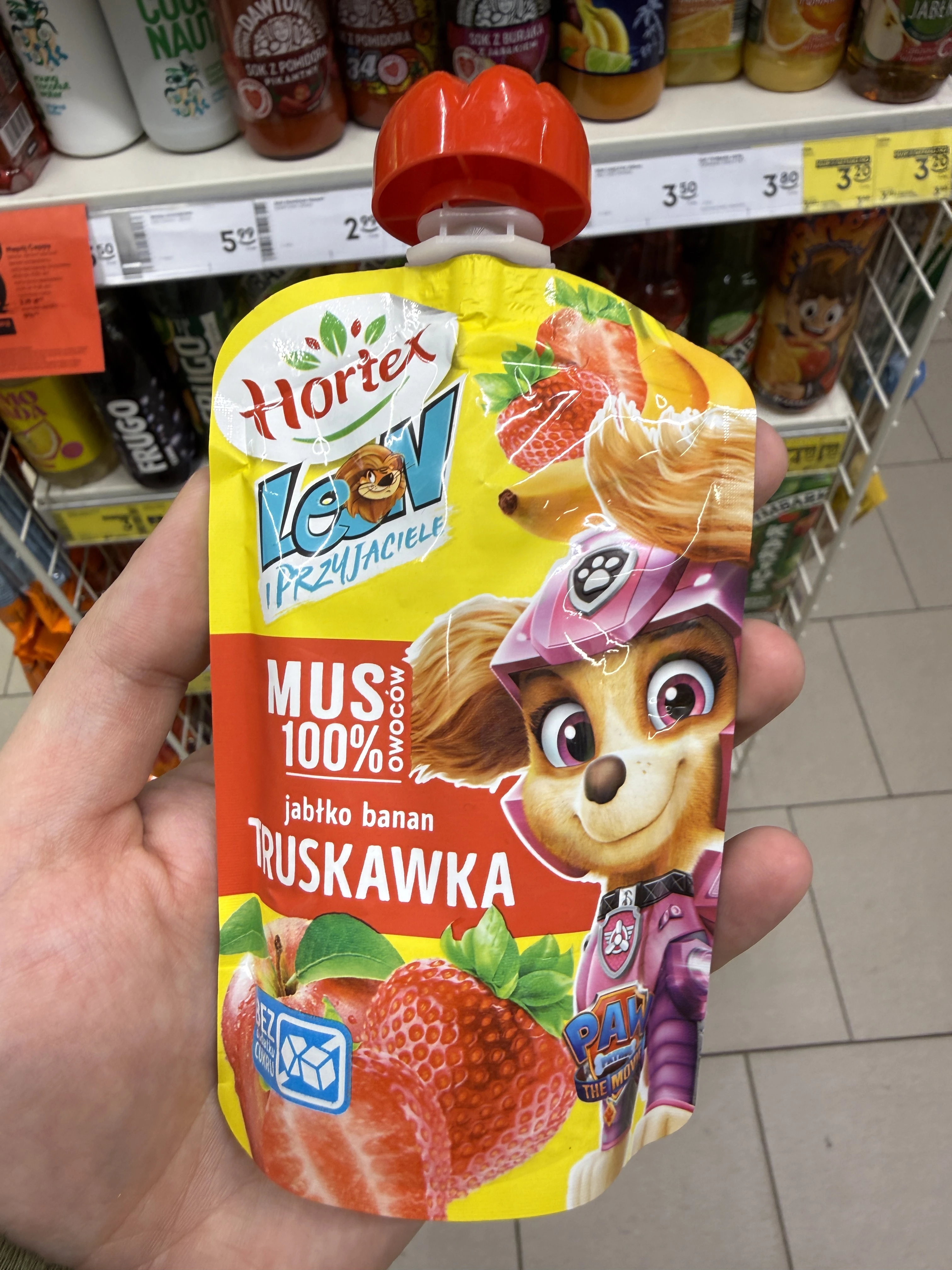 Hortex Leon i Przyjaciele Mus owocowy jabłko banan truskawka | 100g