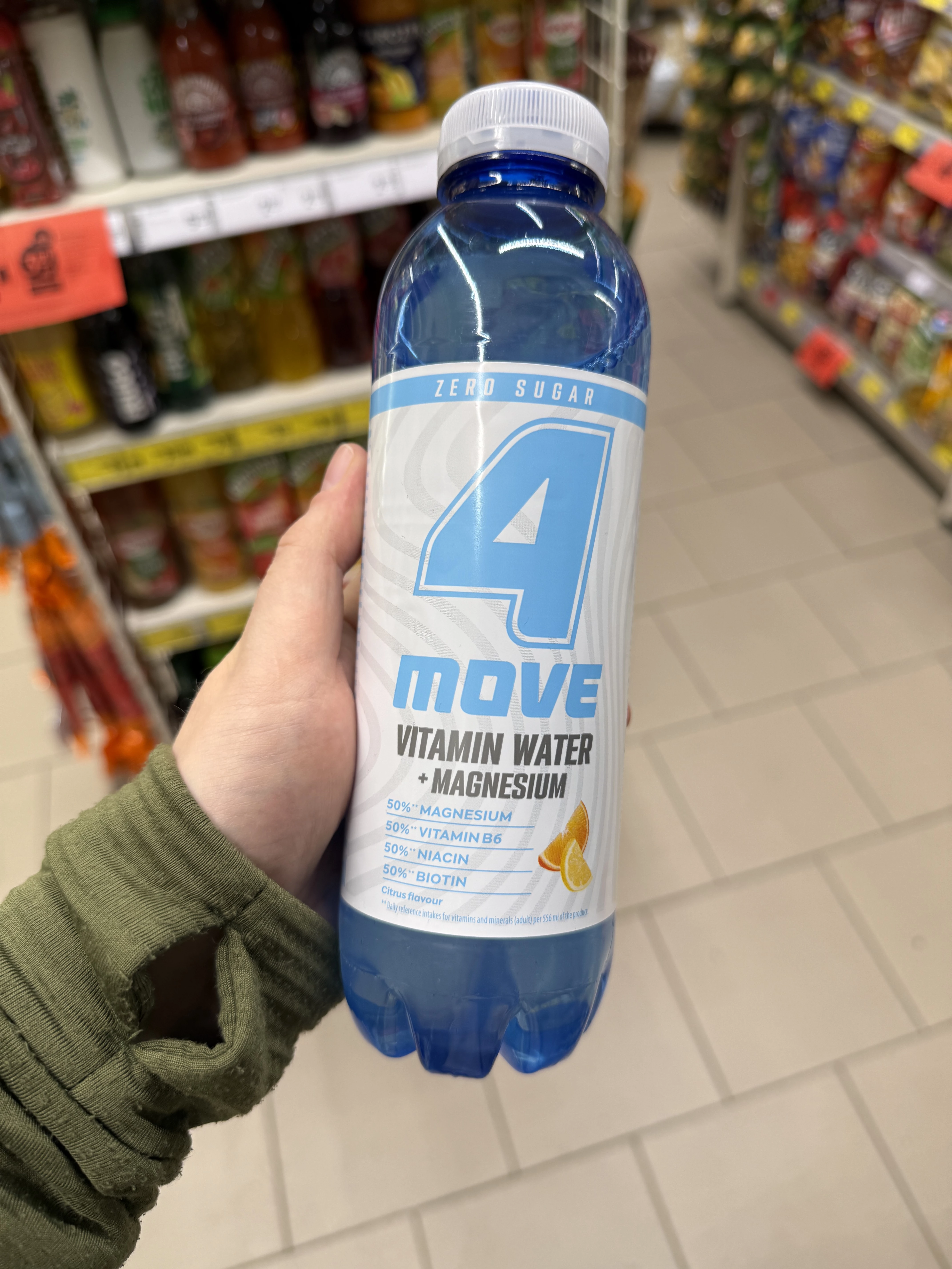 4Move Vitamin Water Magnez Zero Sugar, smak cytrusowy | 556ml