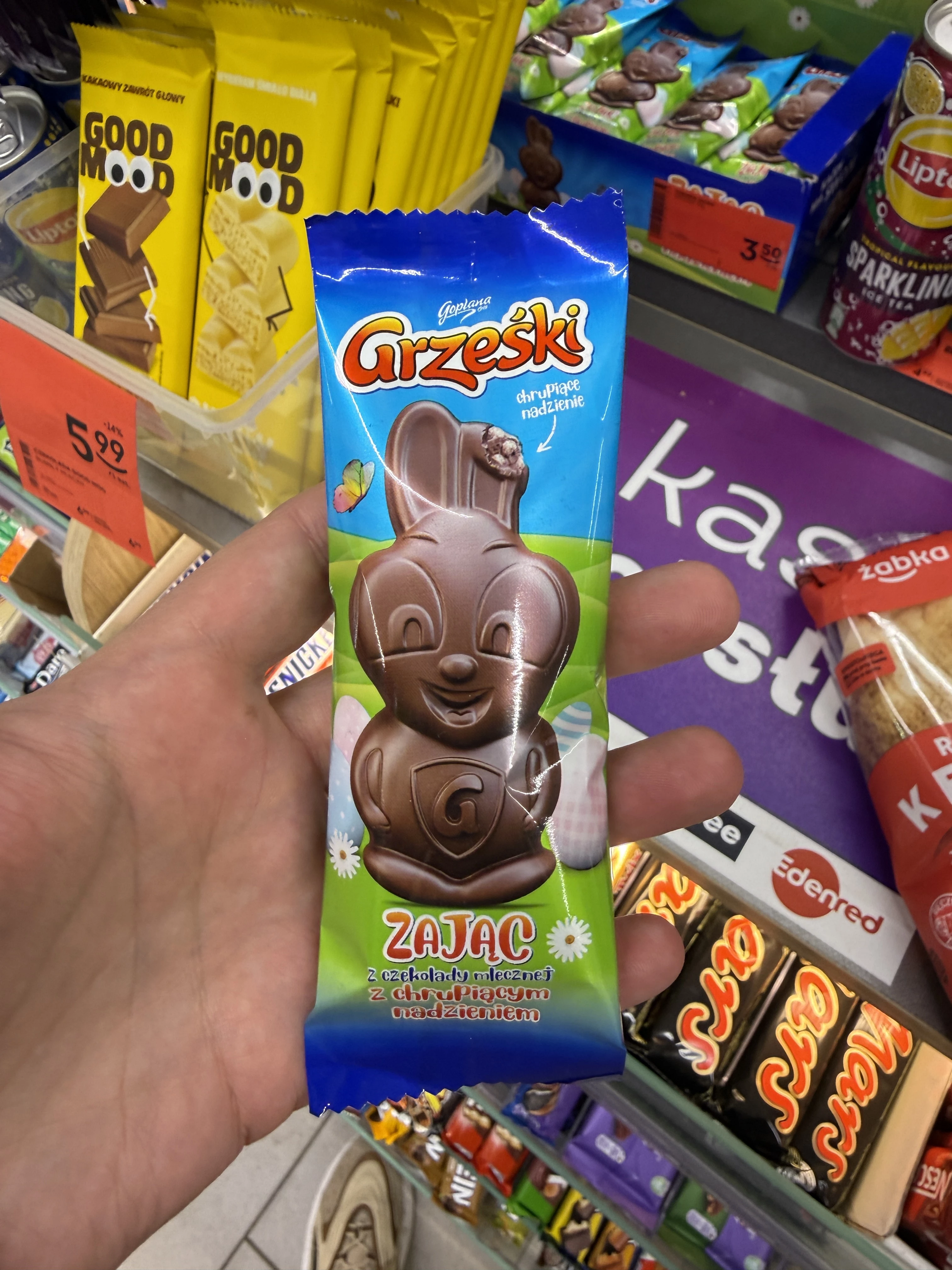 Grześki Zając z czekolady mlecznej z chrupiącym nadzieniem | 29g