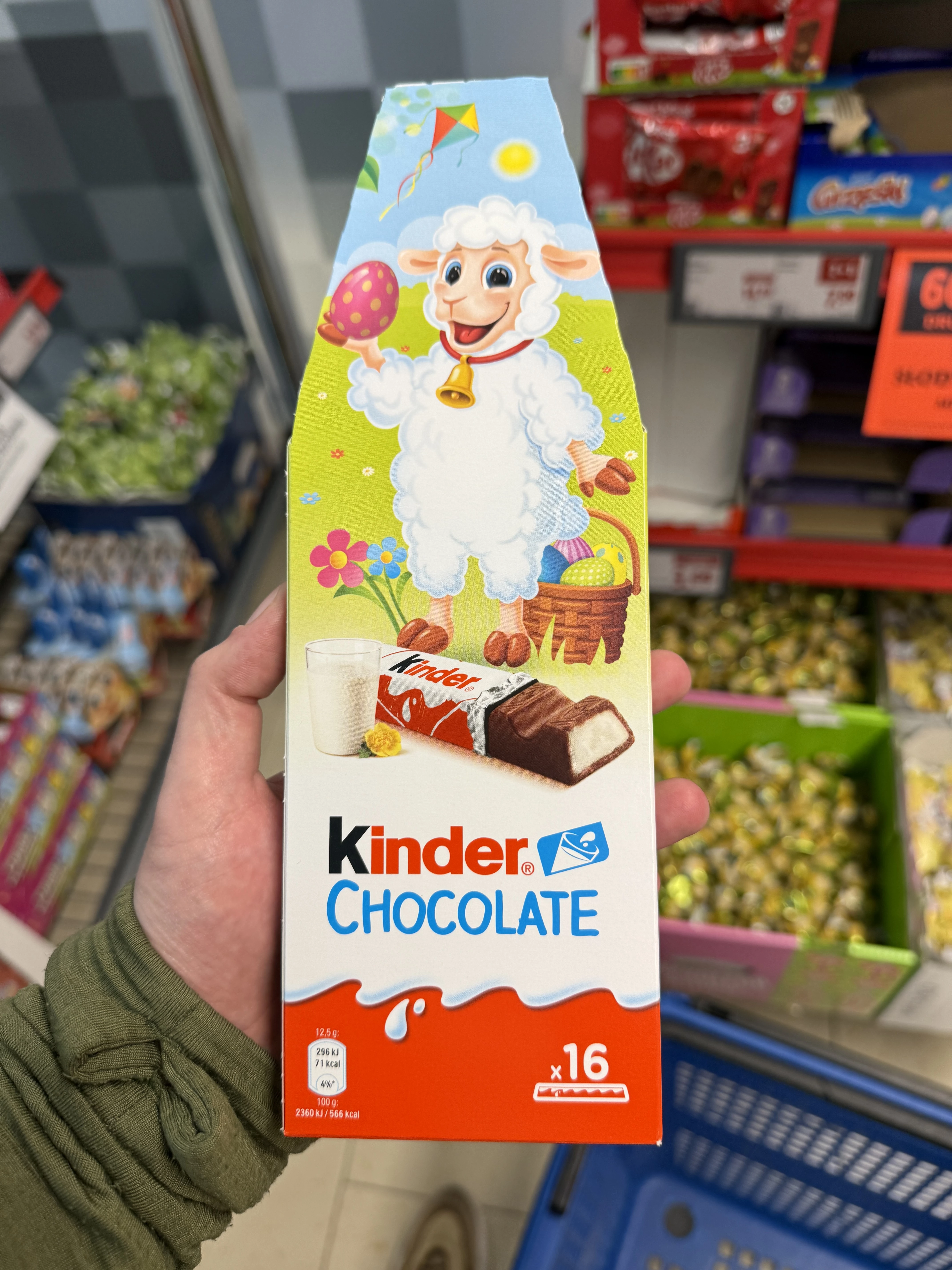 Kinder Chocolate 16 batoników (Wielkanoc, owieczka) | 200g