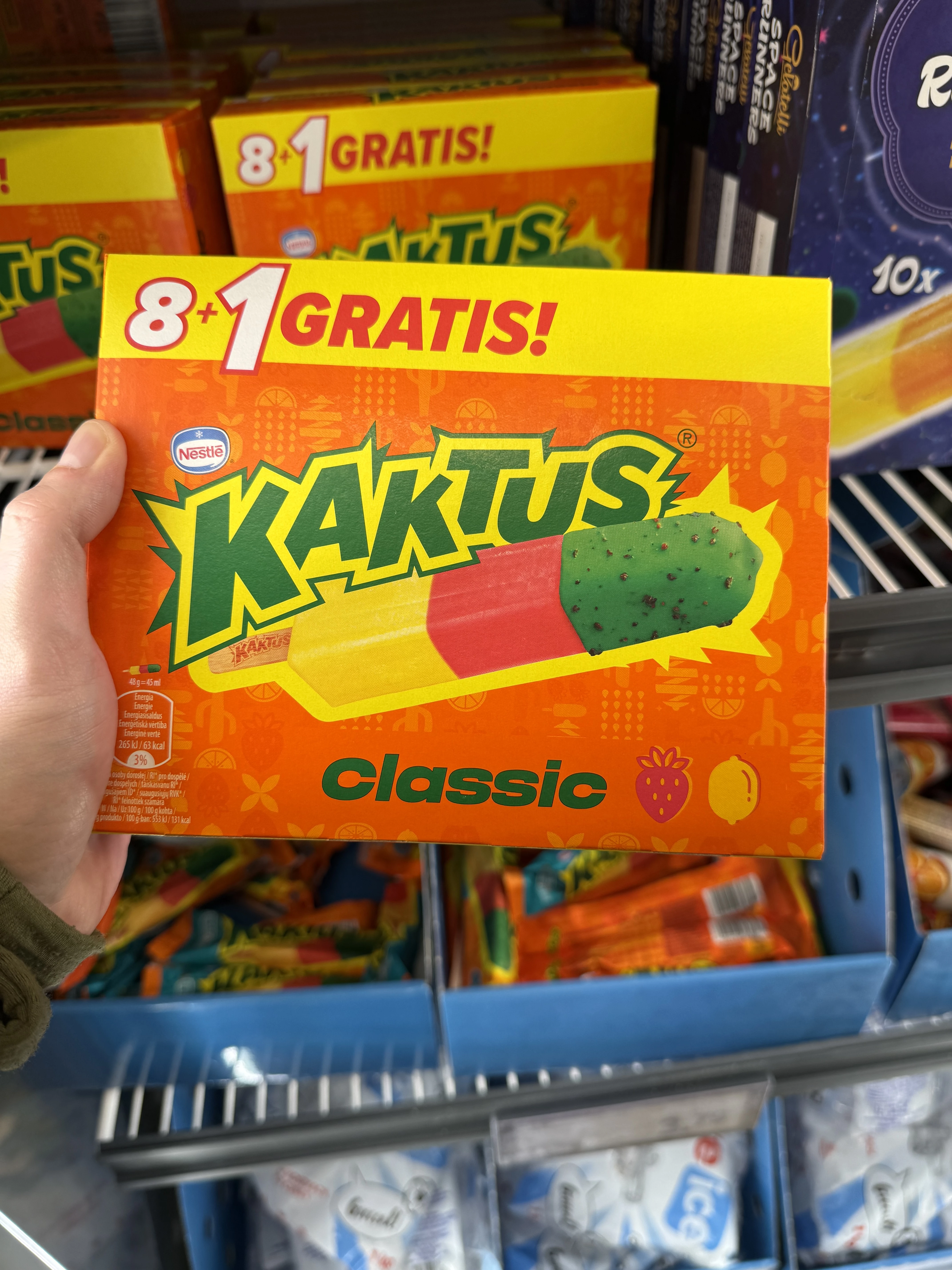 Kaktus Classic Lody wodne o smaku cytrynowym i sorbet truskawkowy | 405ml