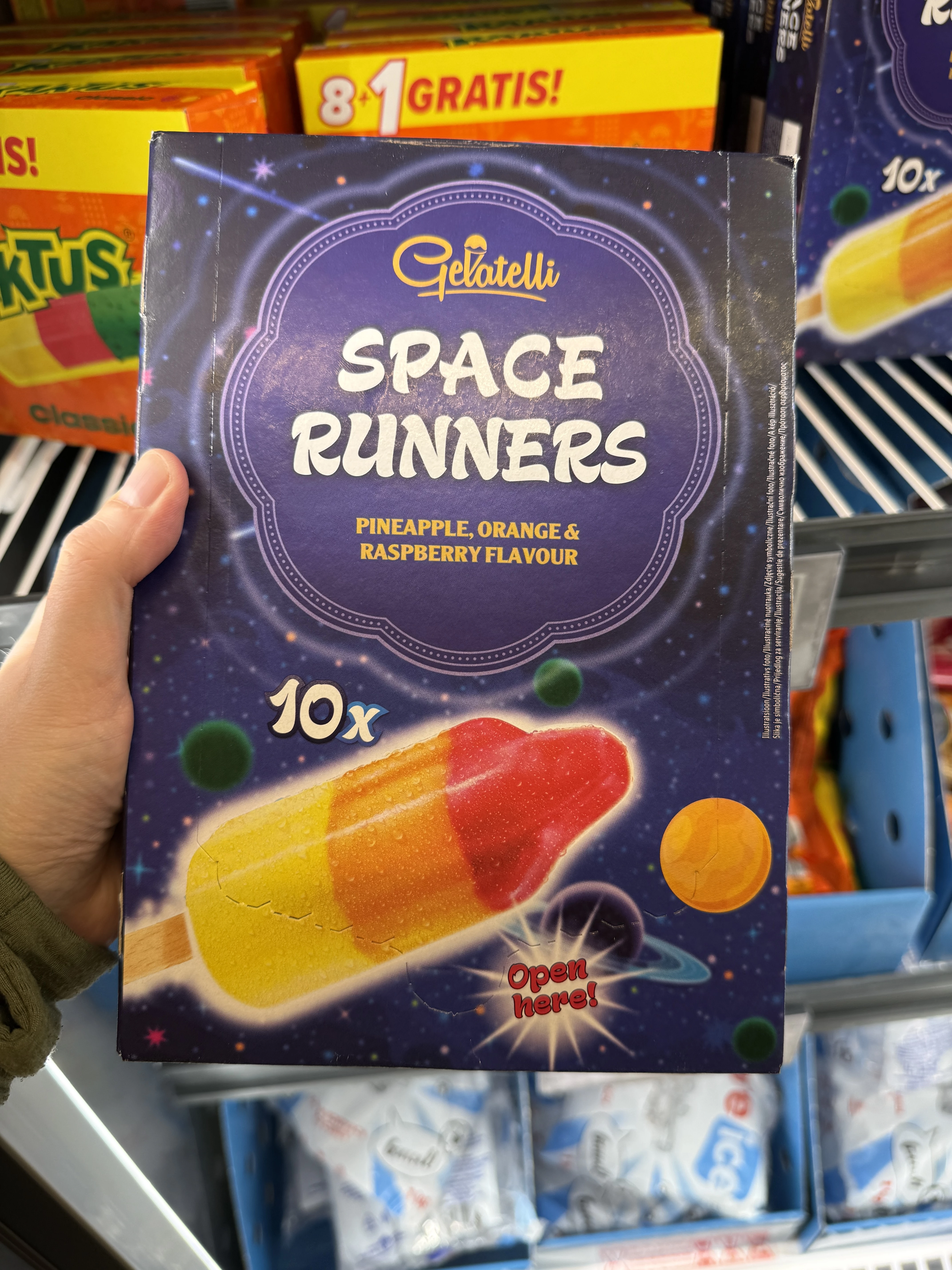 Gelatelli Space Runners – lody wodne na patyku | 10-pak 600ml