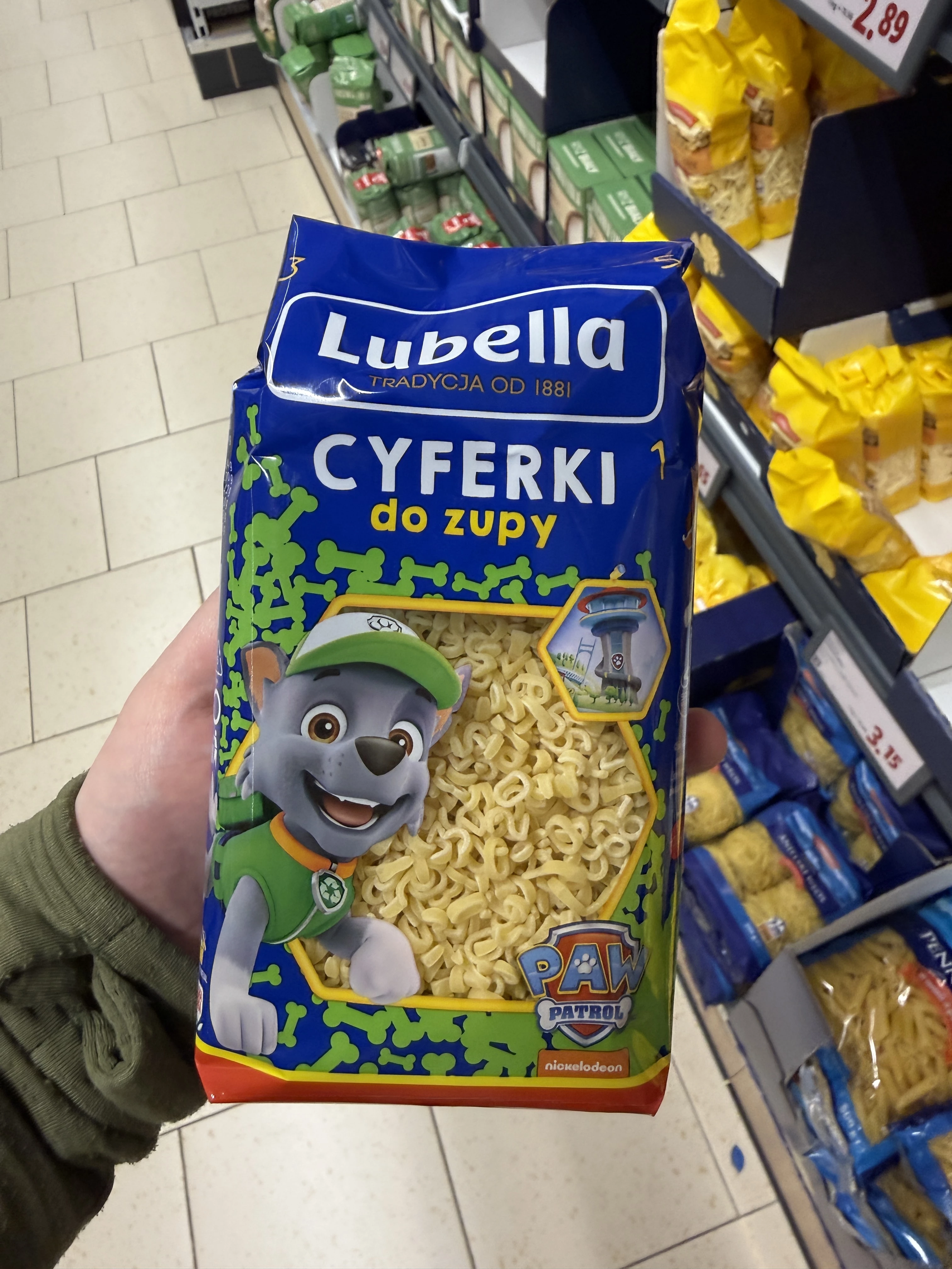 Lubella Makaron dla dzieci Psi Patrol – cyferki do zupy | 350g