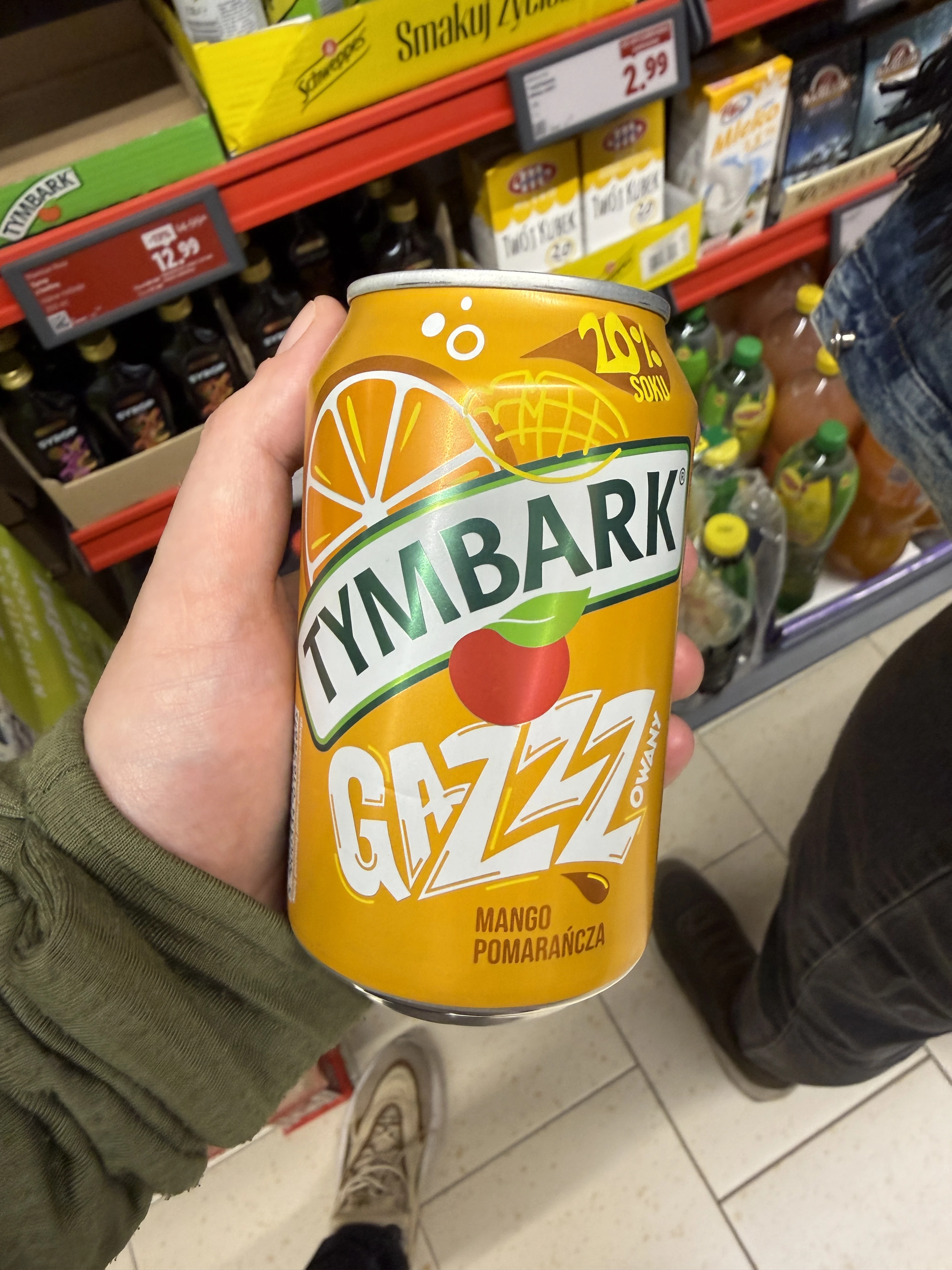 Tymbark Gazzzowany Napój gazowany mango pomarańcza |  330ml