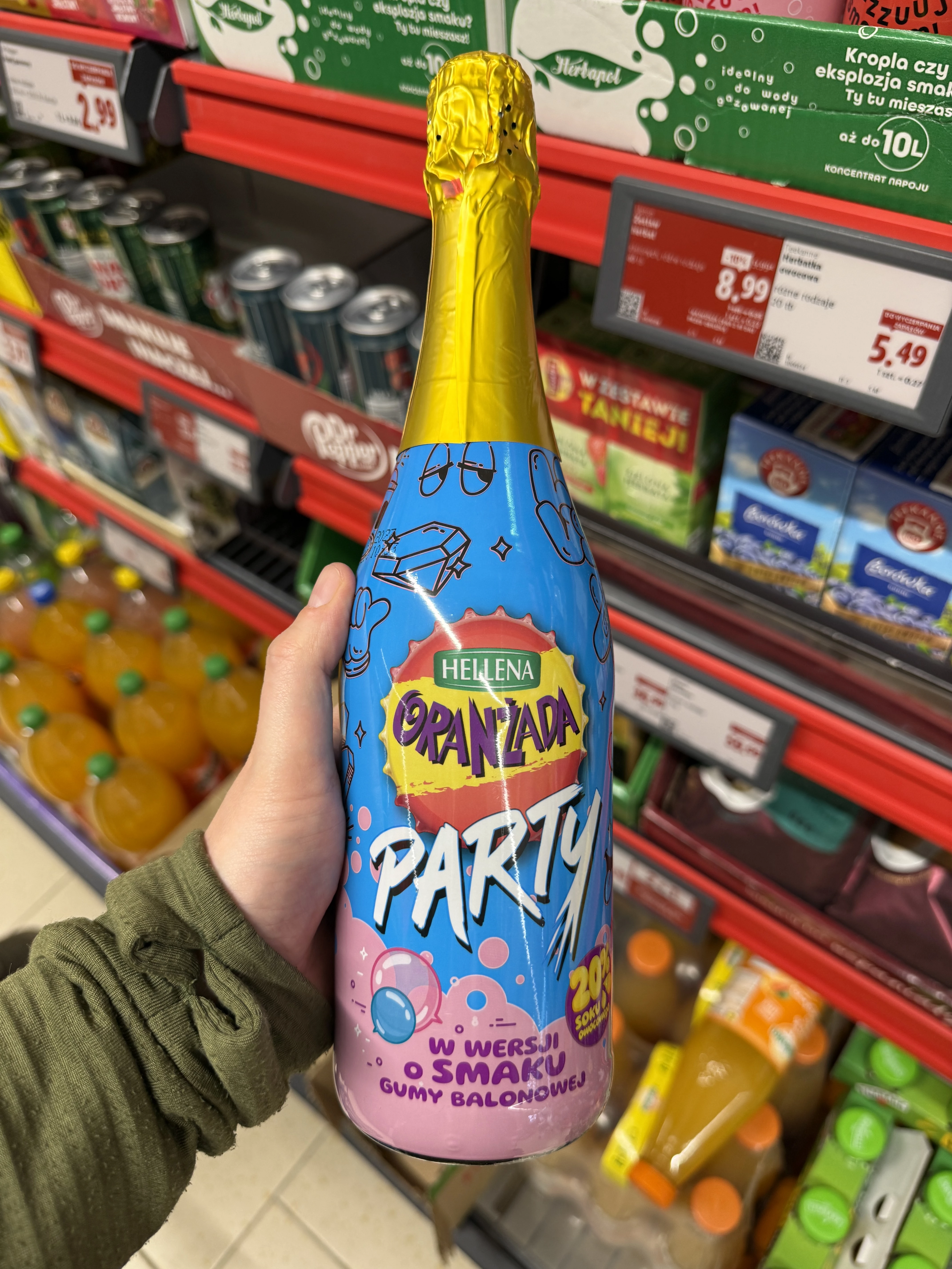 Hellena Oranżada Party o smaku gumy balonowej | 750ml