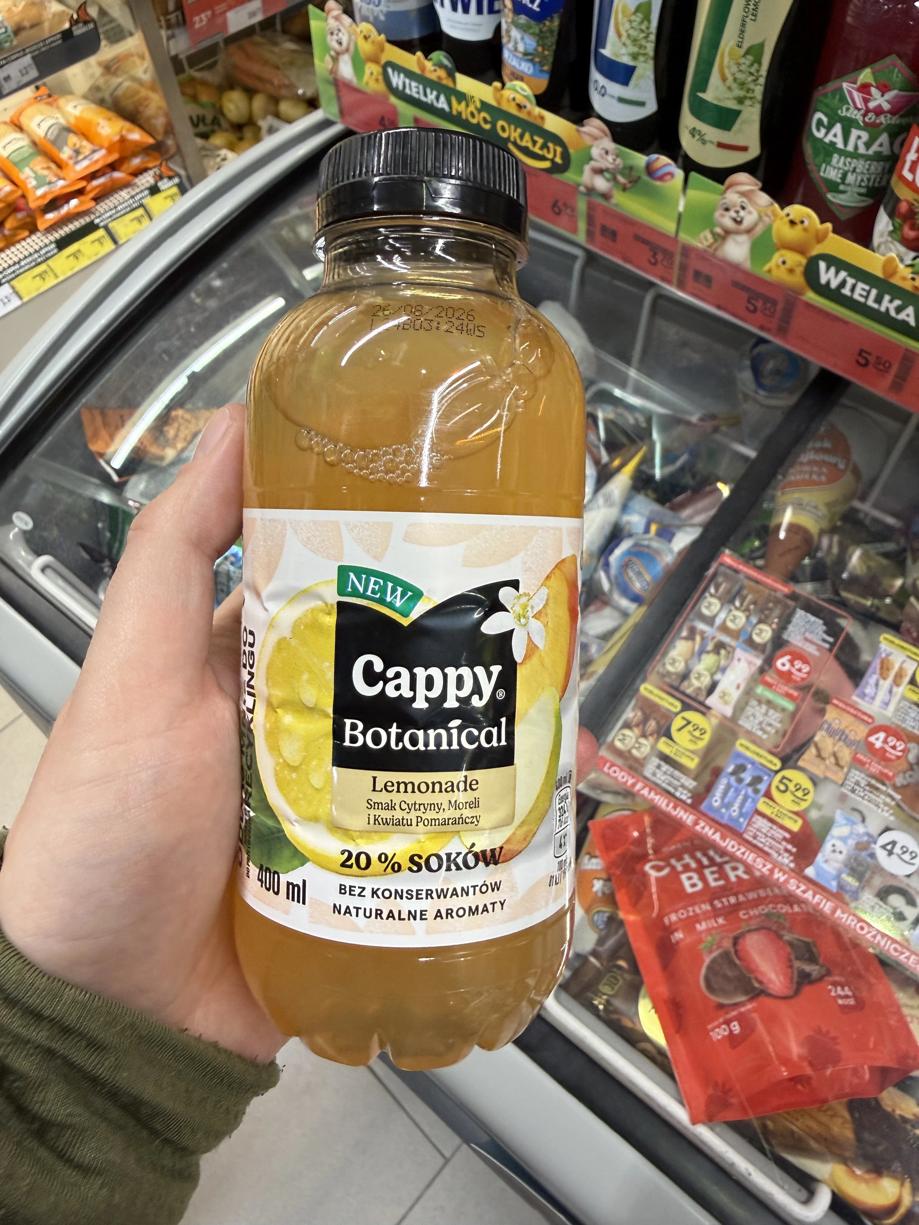 Cappy Botanical Lemonade, smak cytryny, moreli i kwiatu pomarańczy | 400ml