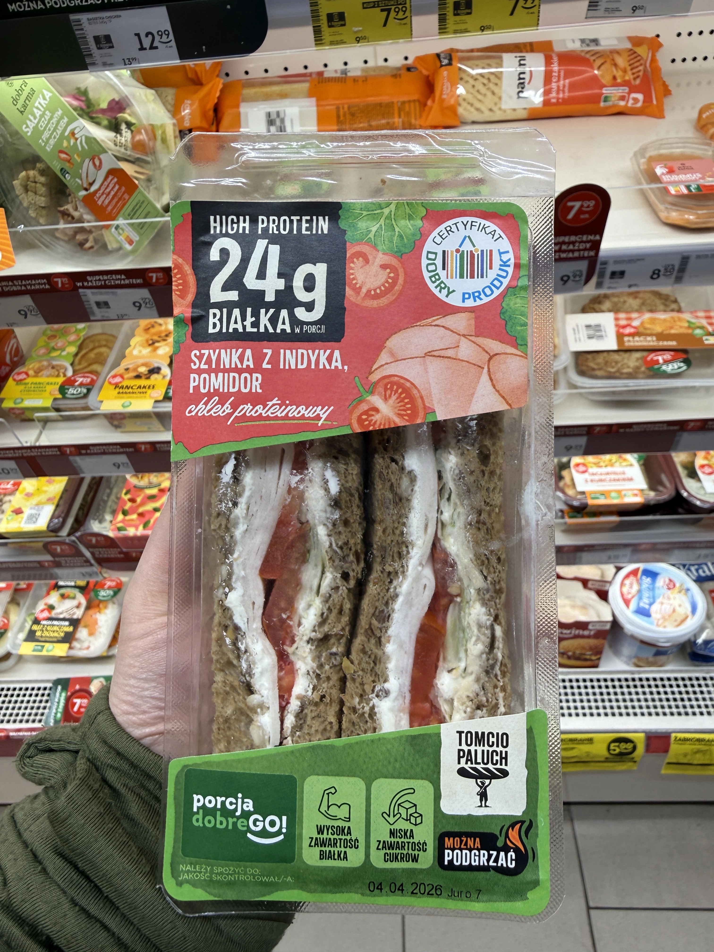 Kanapka Tomcio Paluch High Protein szynka z indyka, pomidor | 200g