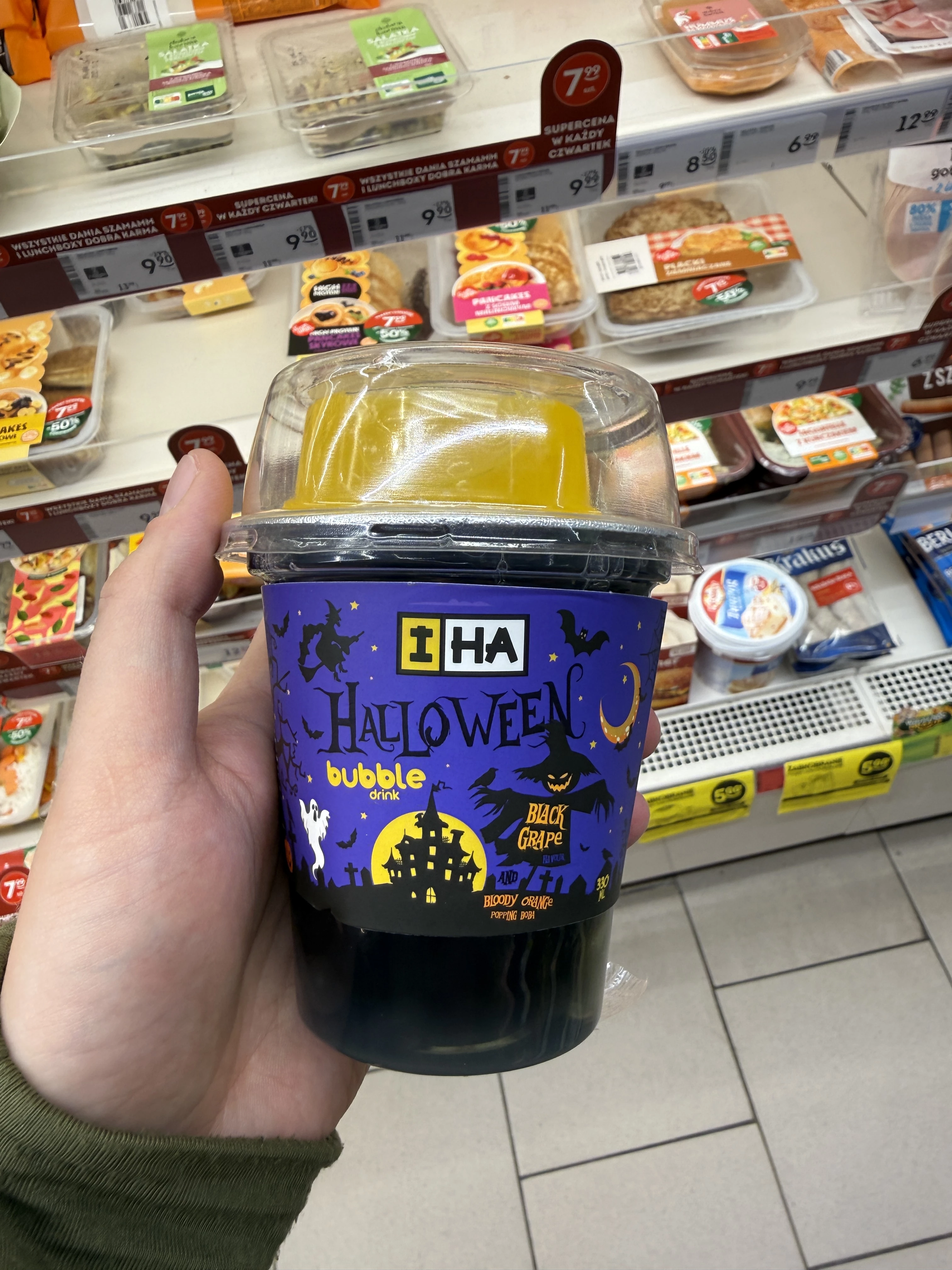 I-HA Halloween bubble drink Black Grape and Bloody Orange popping boba | 330ml