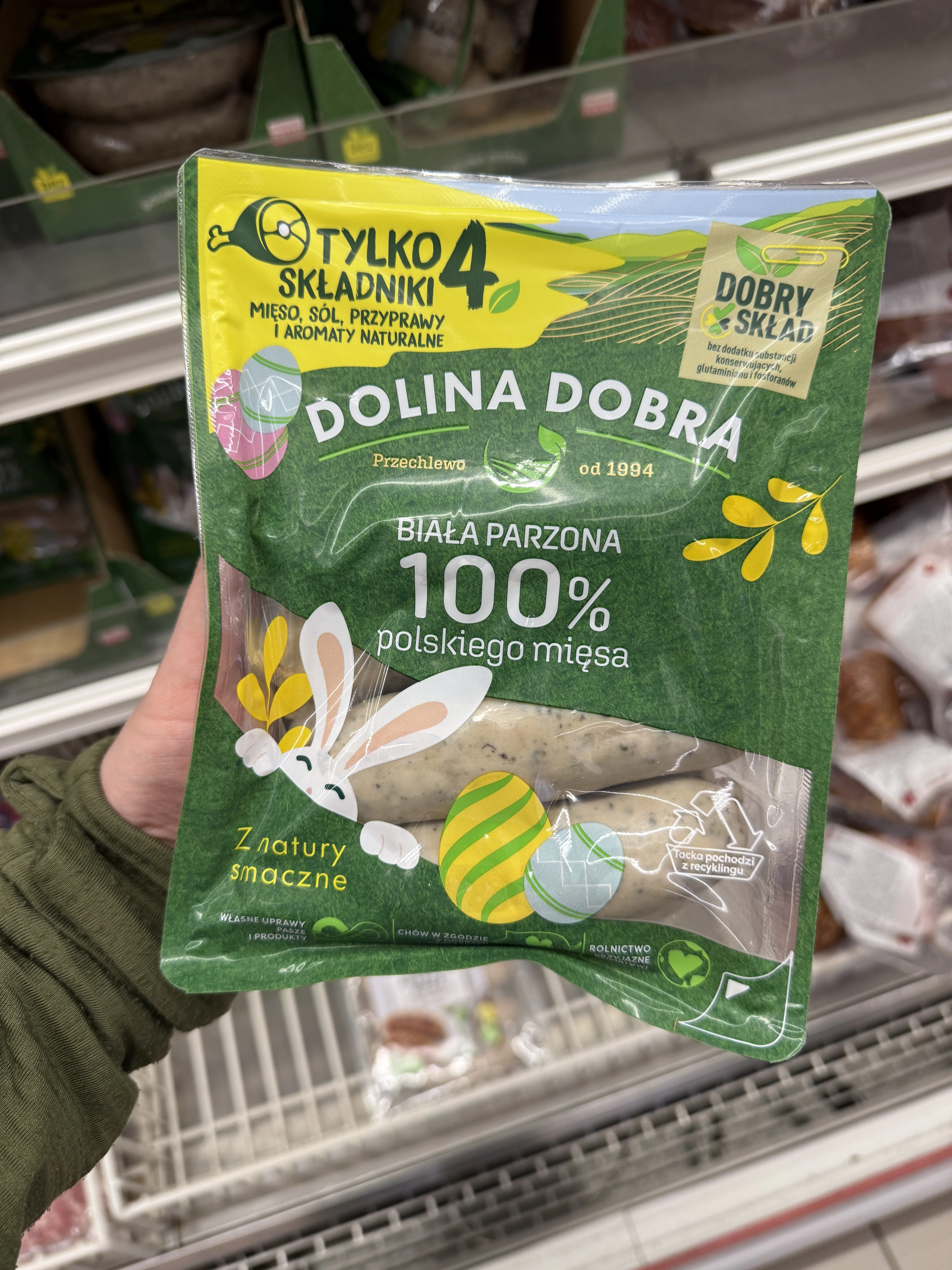Dolina Dobra Kiełbasa biała parzona 100% polskiego mięsa | 600g