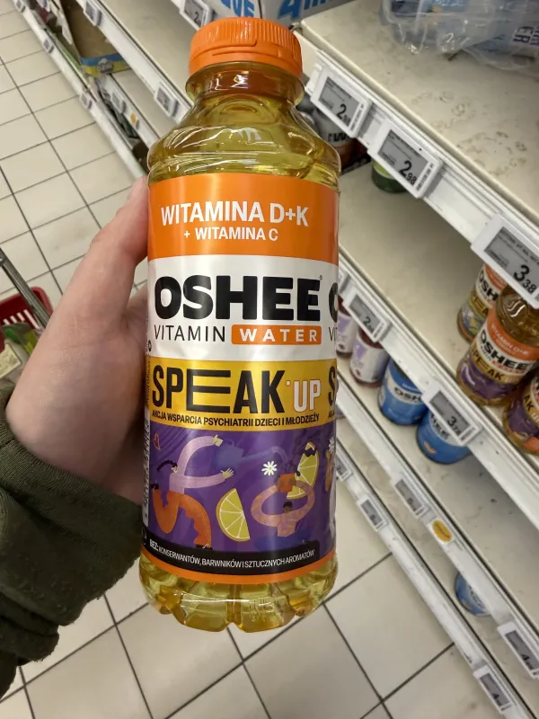 OSHEE Vitamin Water Speak’Up Witamina D+K cytryna-limonka | 555ml