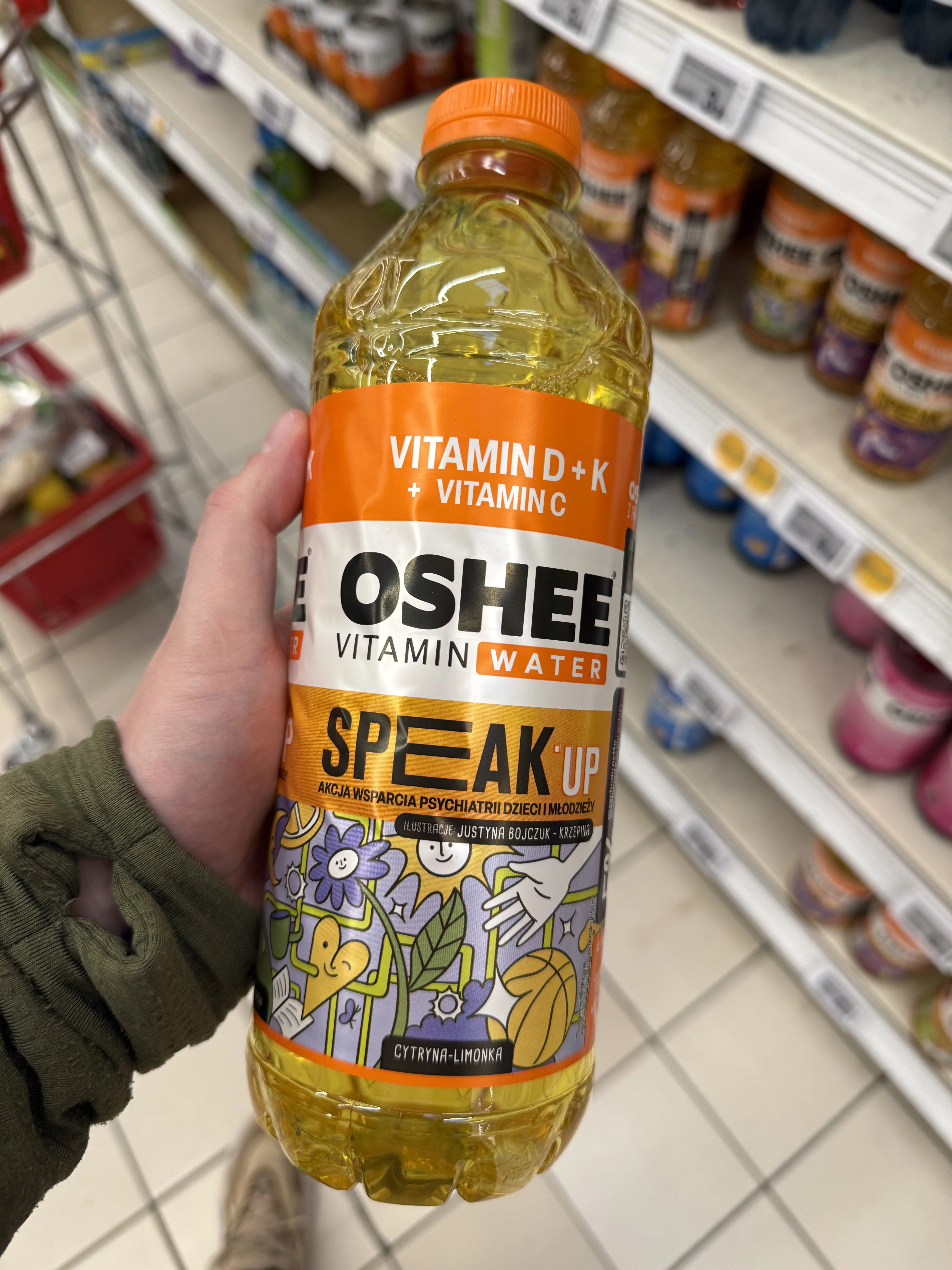 Oshee Vitamin Water D+K cytryna-limonka | 1100ml