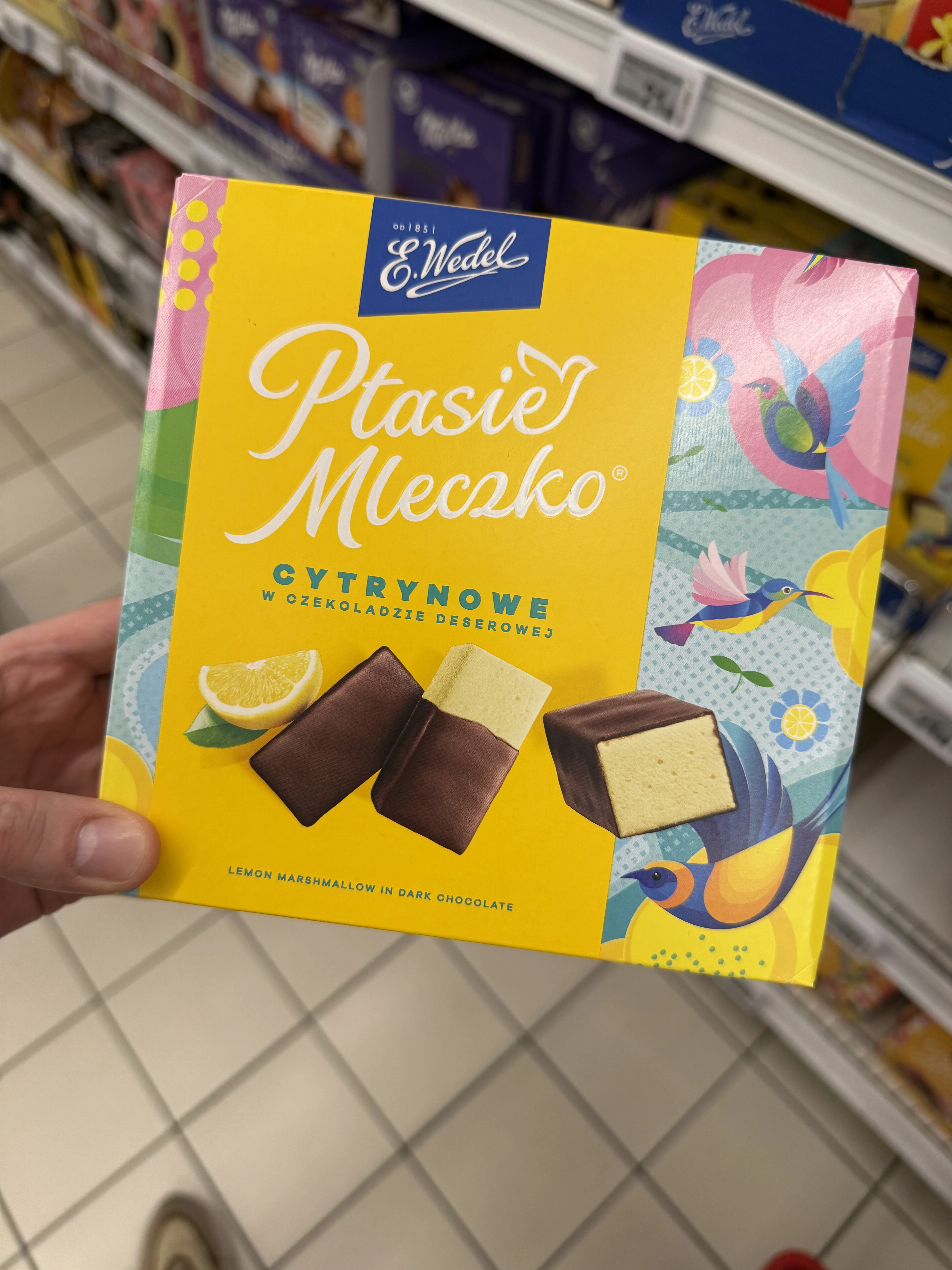 Ptasie Mleczko cytrynowe w czekoladzie deserowej | 340g