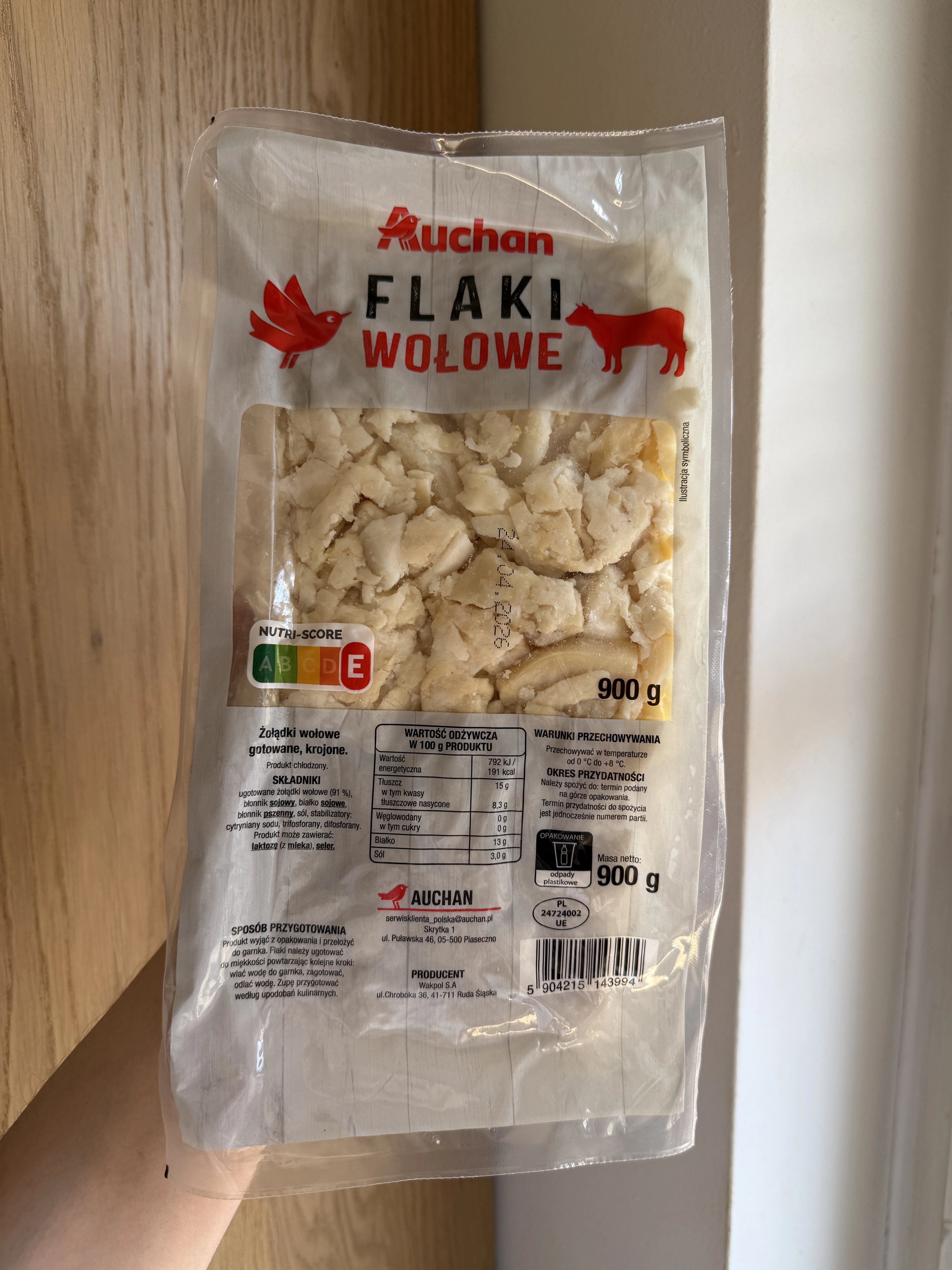 Auchan Flaki wołowe gotowane krojone | 900g