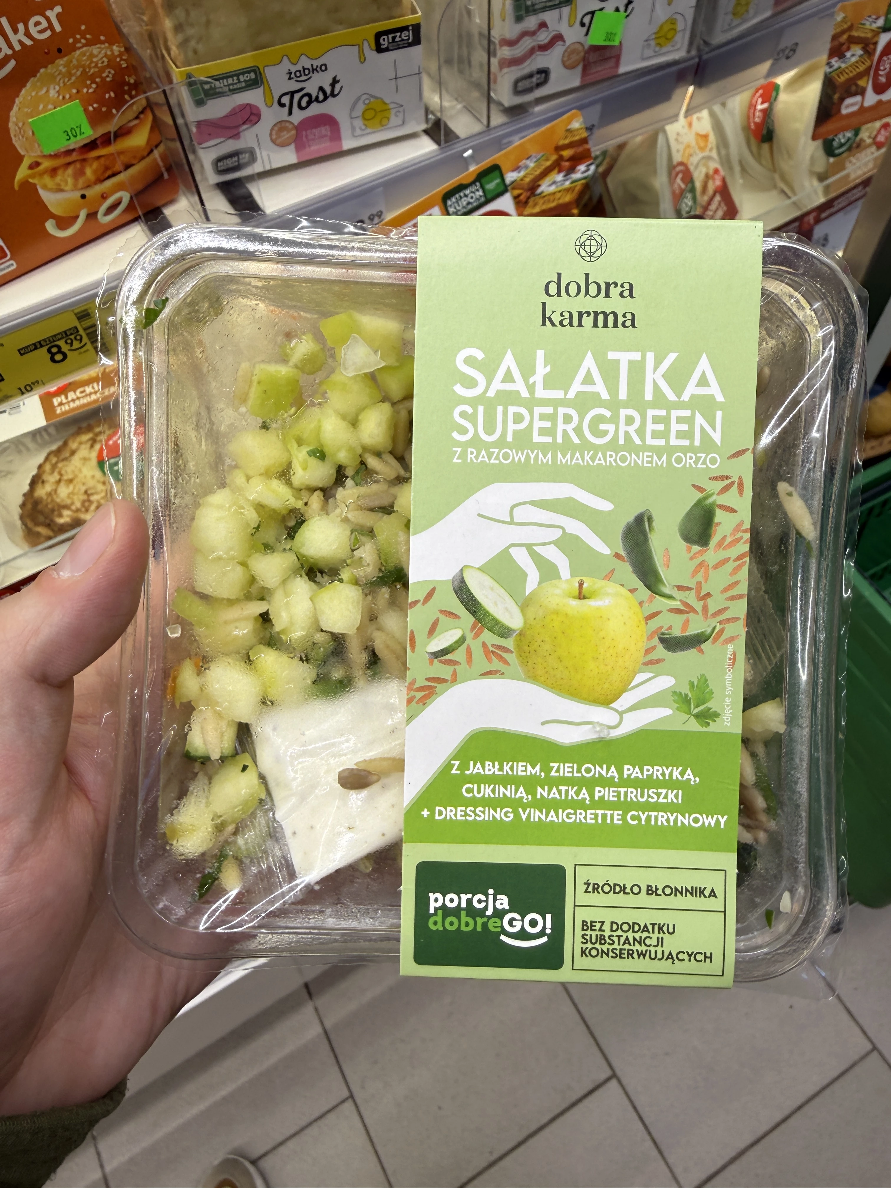 Dobra Karma Sałatka Supergreen z razowym makaronem orzo | 250g