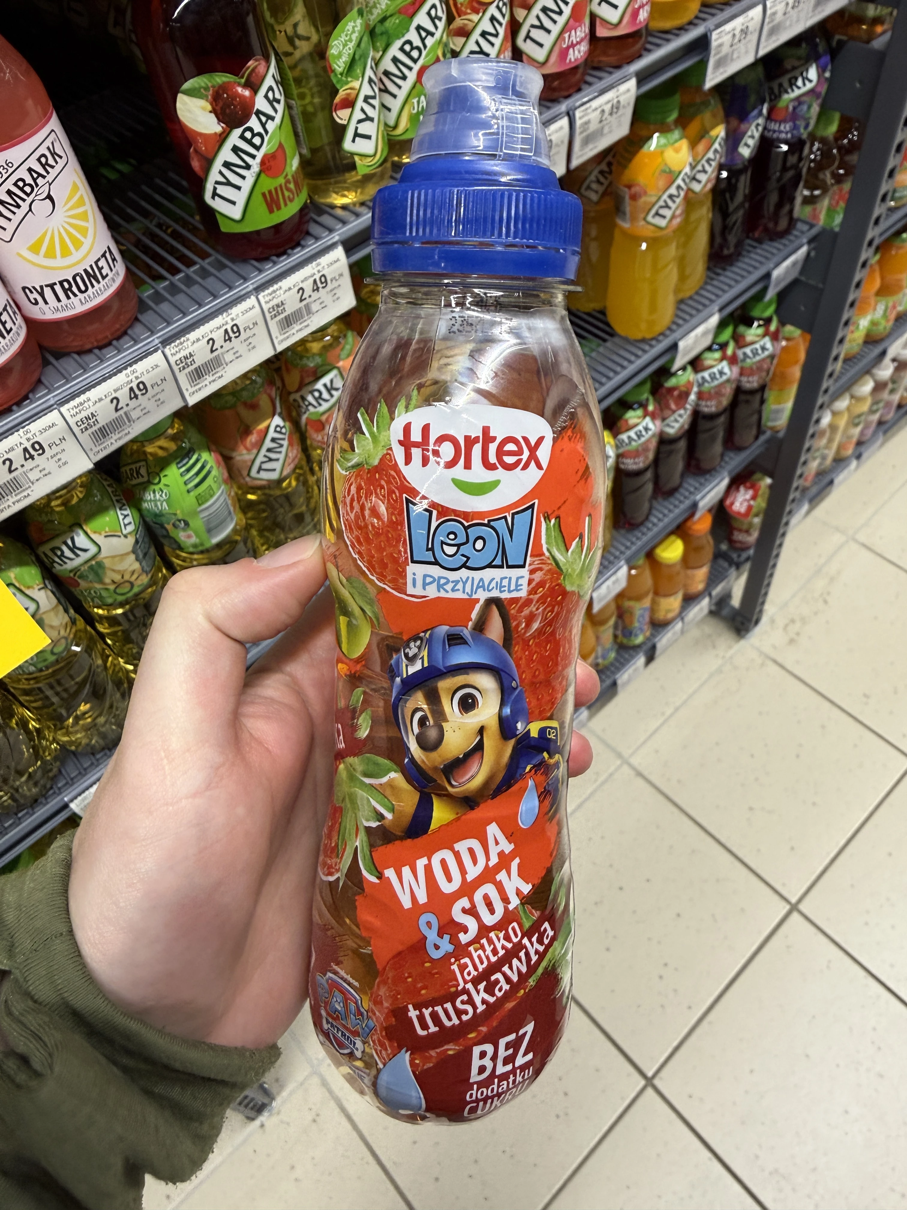 Hortex Leon i Przyjaciele Woda+Sok Jabłko Truskawka | 400ml