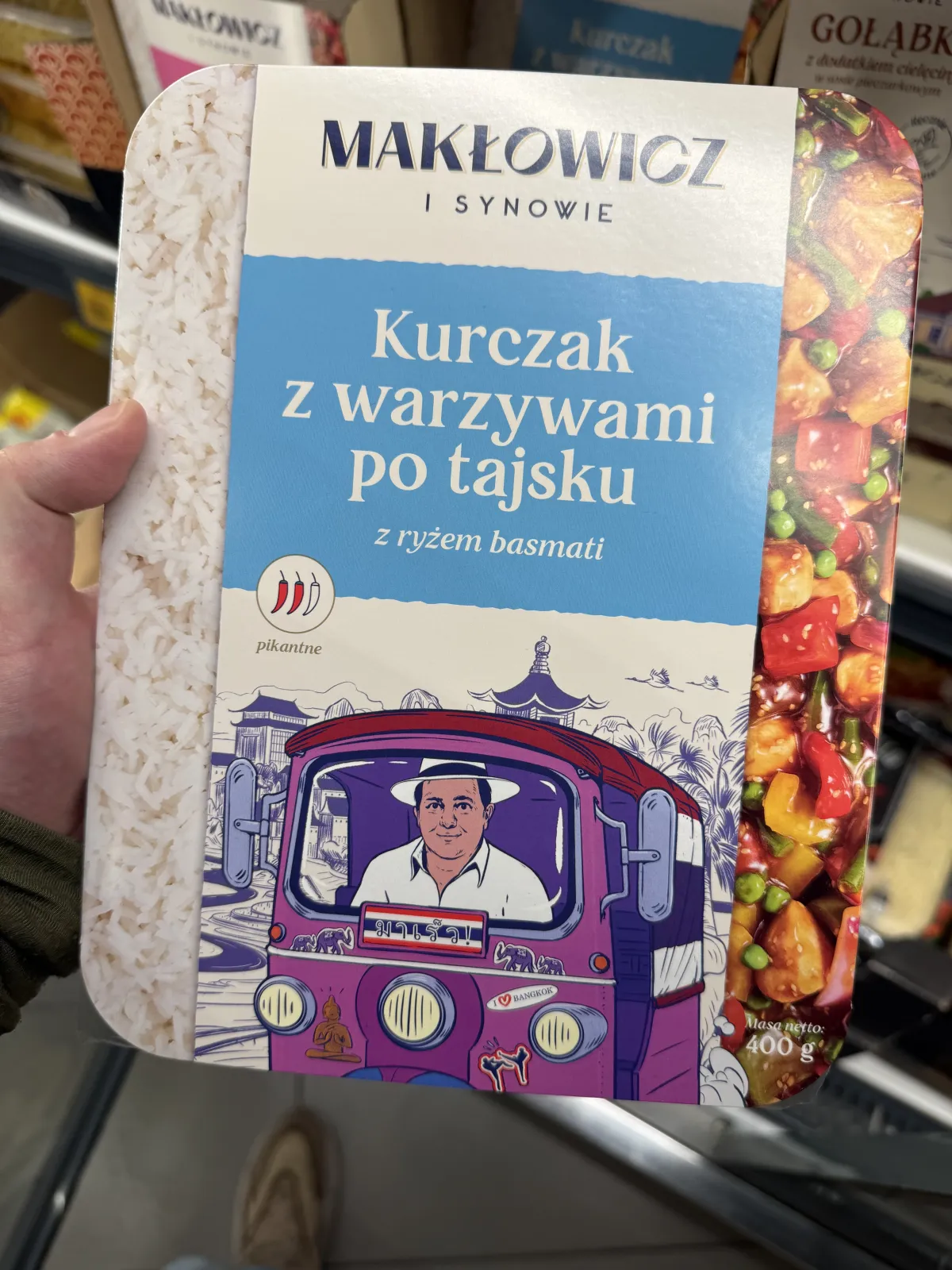 Makłowicz i Synowie Kurczak z warzywami po tajsku z ryżem basmati | 400g