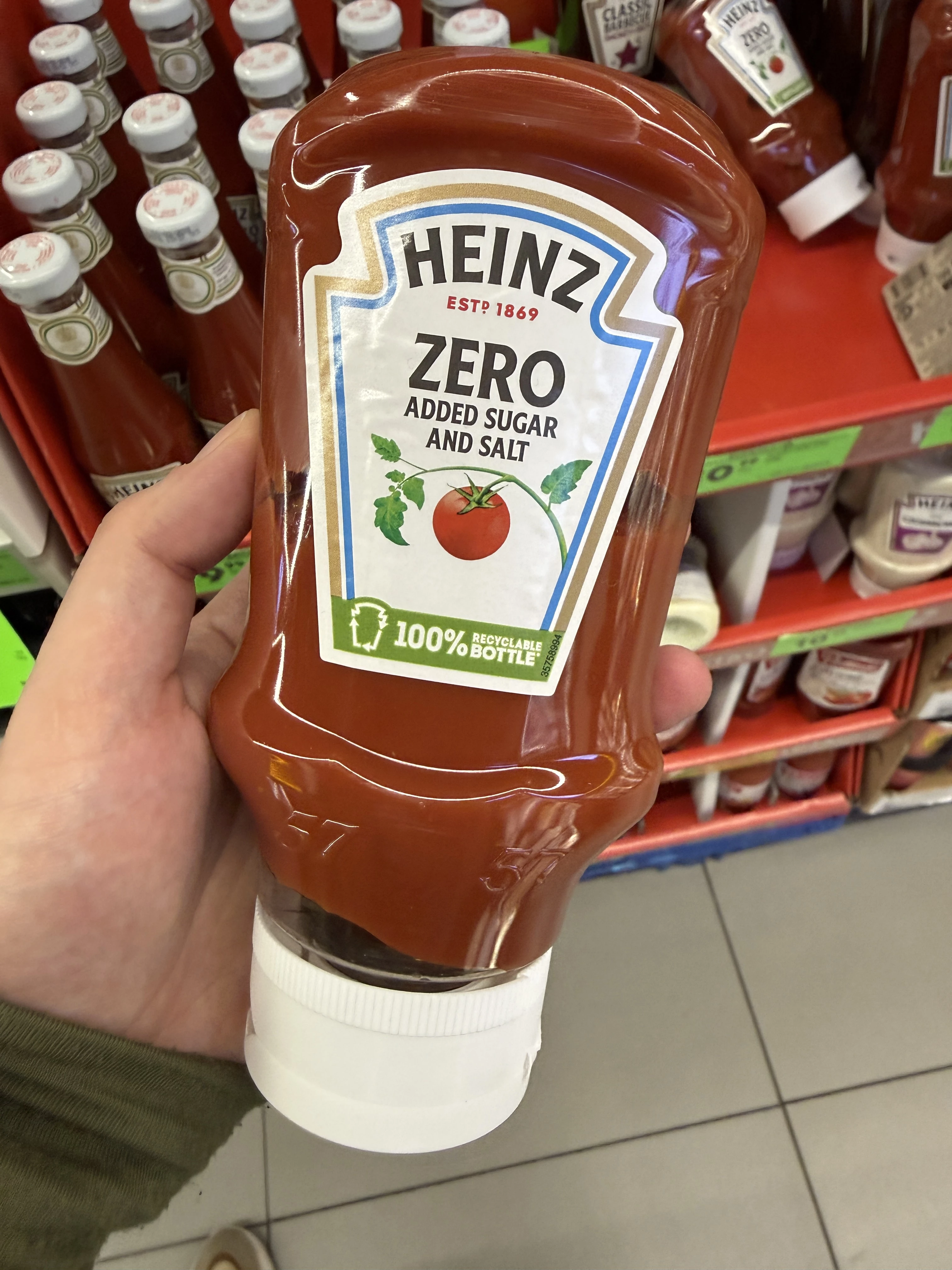 Heinz Ketchup Zero Added Sugar and Salt | 425g