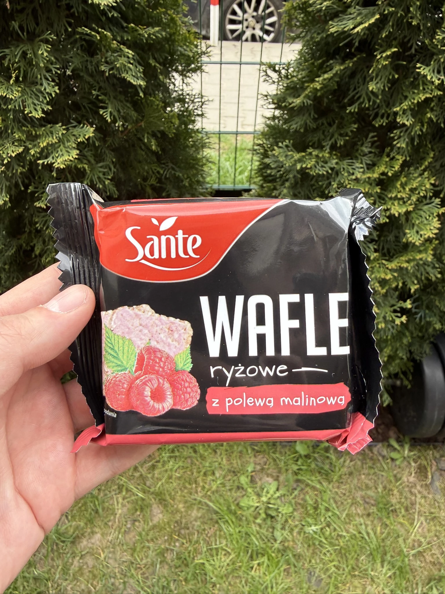 Sante Wafle ryżowe z polewą malinową | 24g