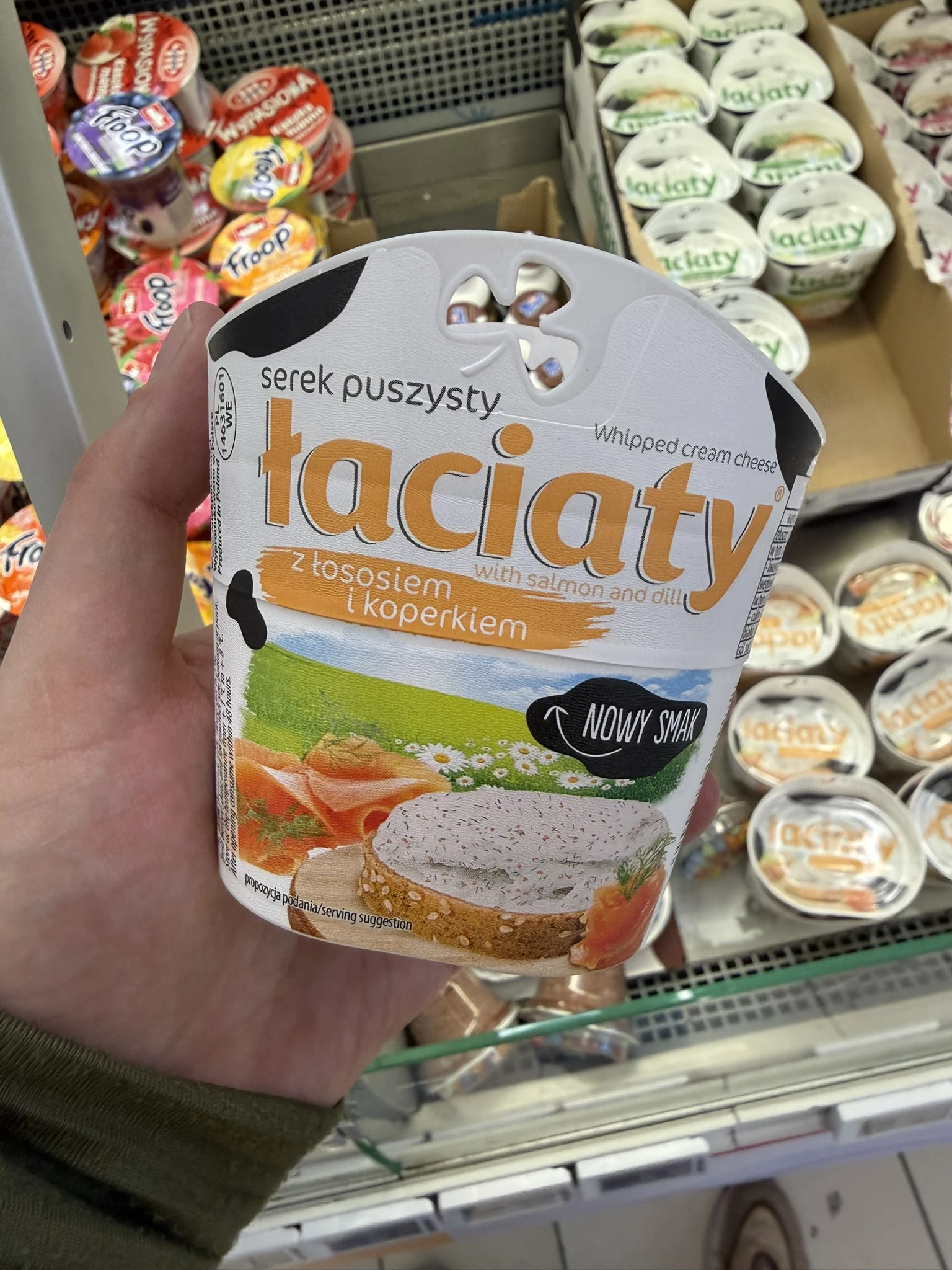 Łaciaty Serek puszysty z łososiem i koperkiem | 150g
