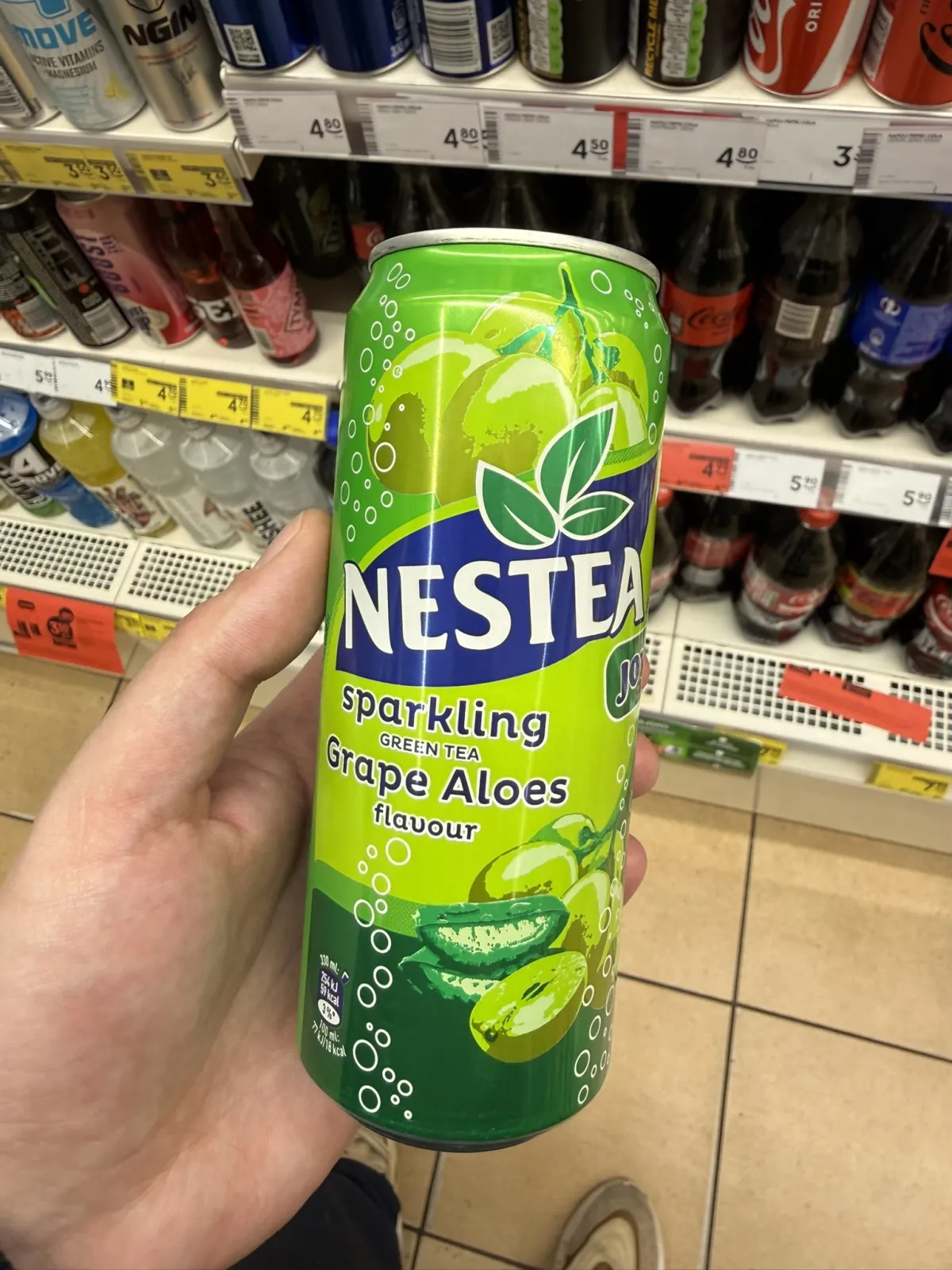 Nestea Joy sparkling green tea grape aloes flavour | 330ml