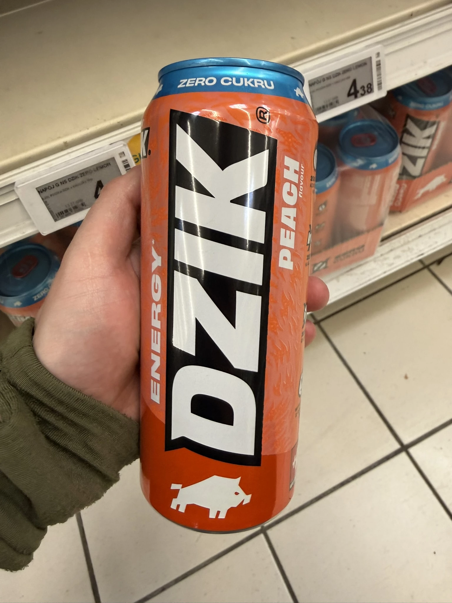 Dzik Energy Peach Zero Kalorii | 500ml