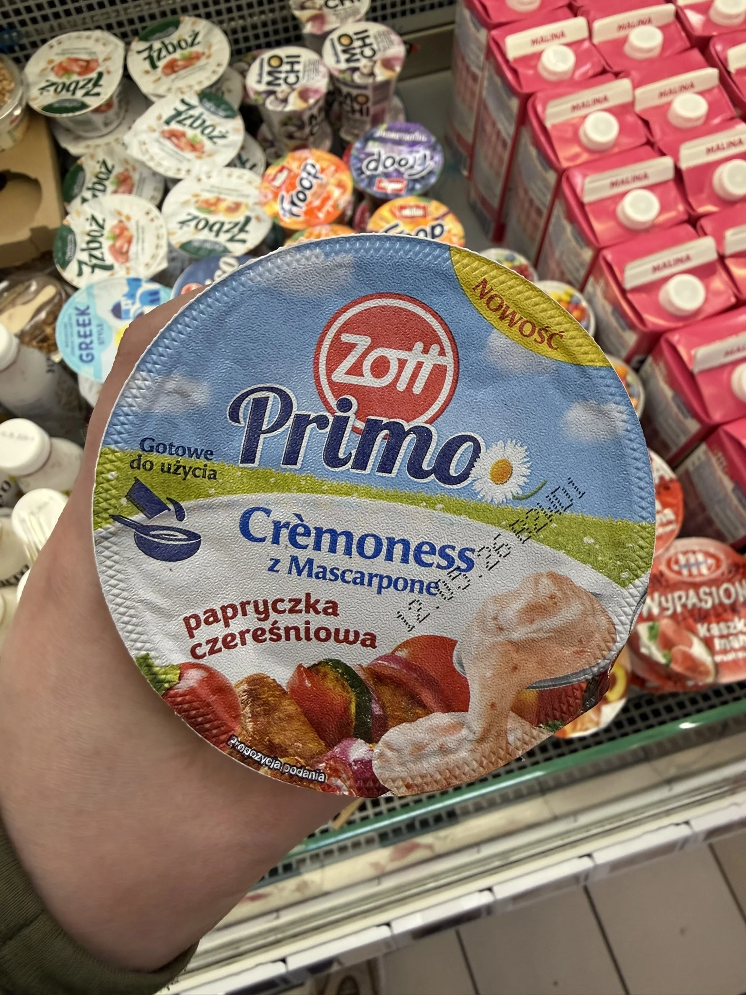 Zott Primo Cremoness z Mascarpone Papryczka czereśniowa | 200g