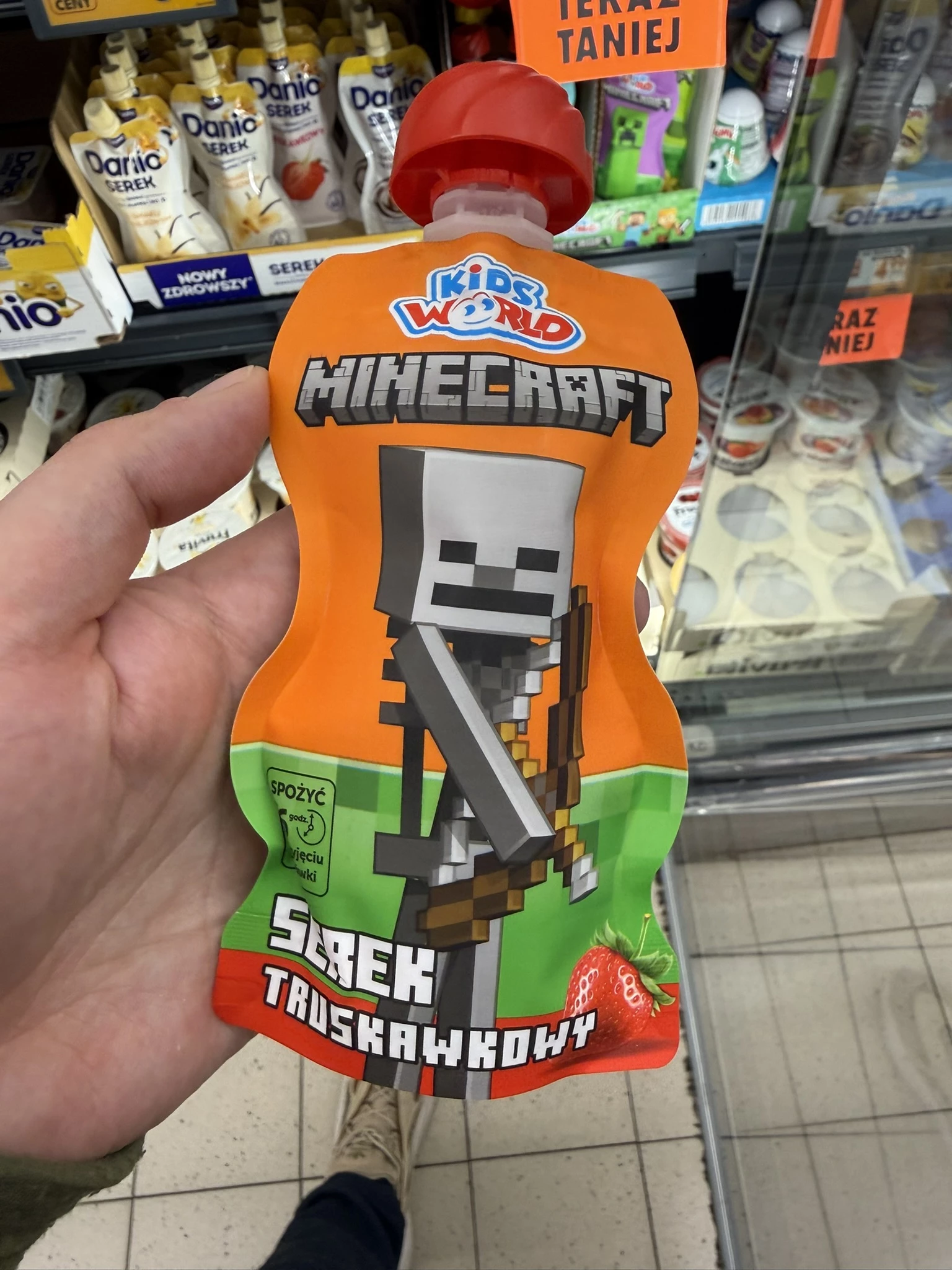 Kids World Minecraft Serek Truskawkowy (szkielet) | 80g