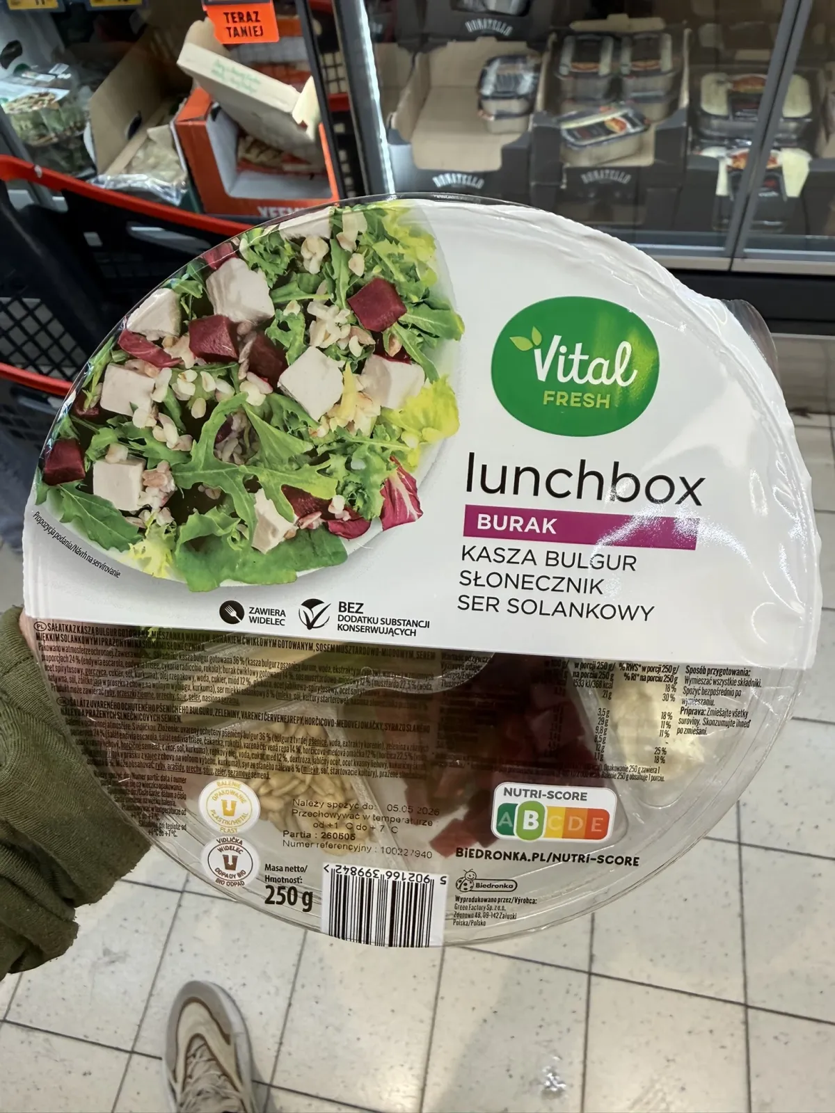 Lunchbox z kaszą bulgur, burakiem, serem solankowym i słonecznikiem Vital Fresh | 250g