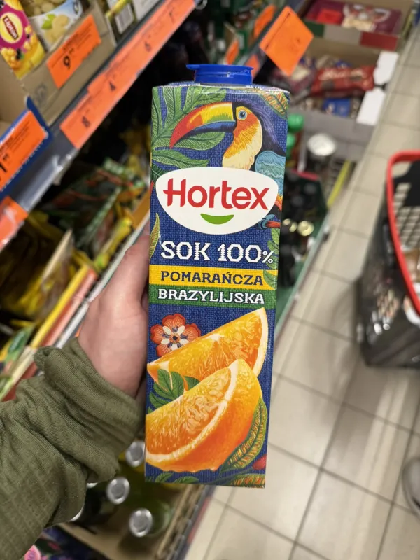Hortex Sok 100% Pomarańcza Brazylijska (granatowy karton) | 1000ml